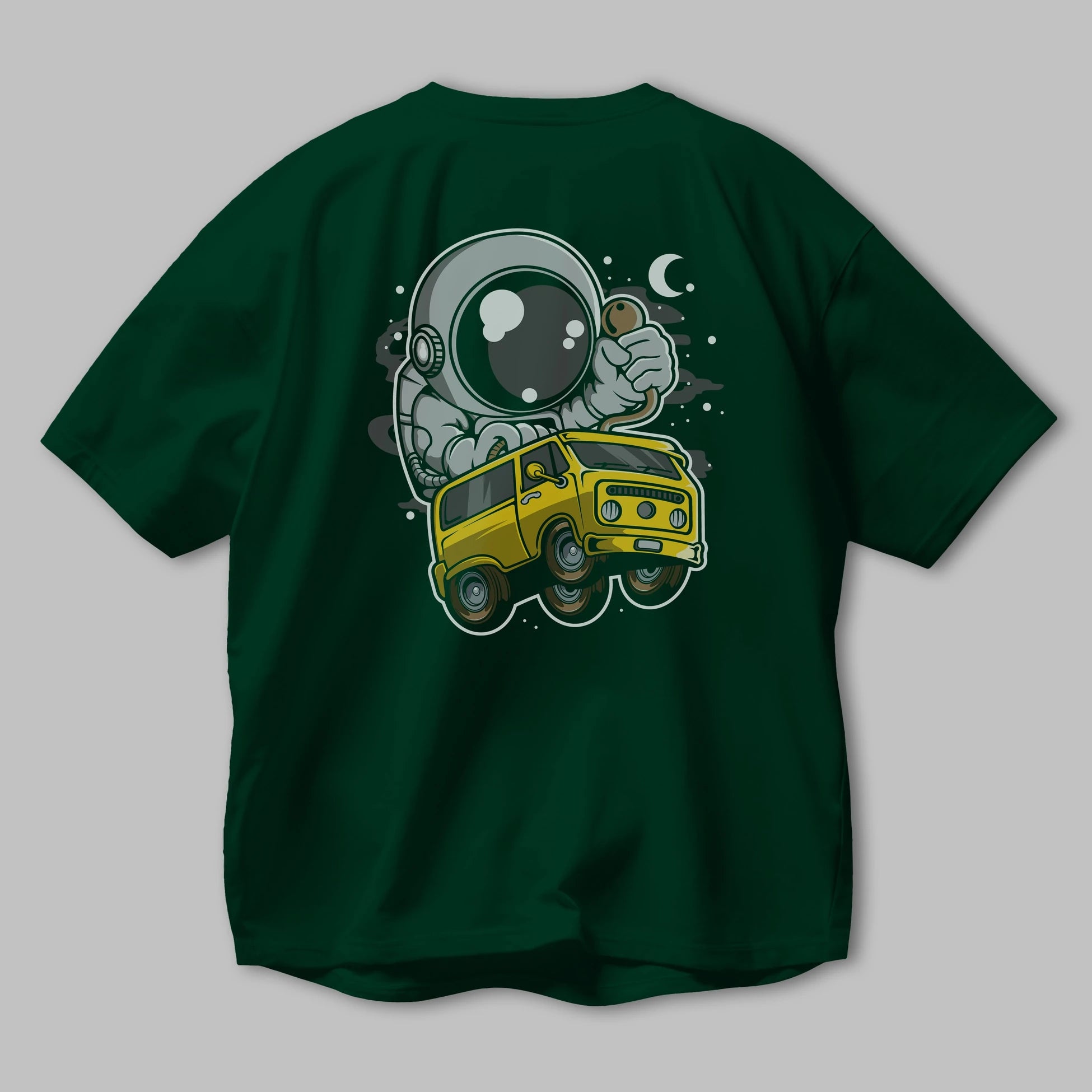 Astronaut Car Racer Arka Baskılı Oversize t-shirt Erkek Kadın Unisex