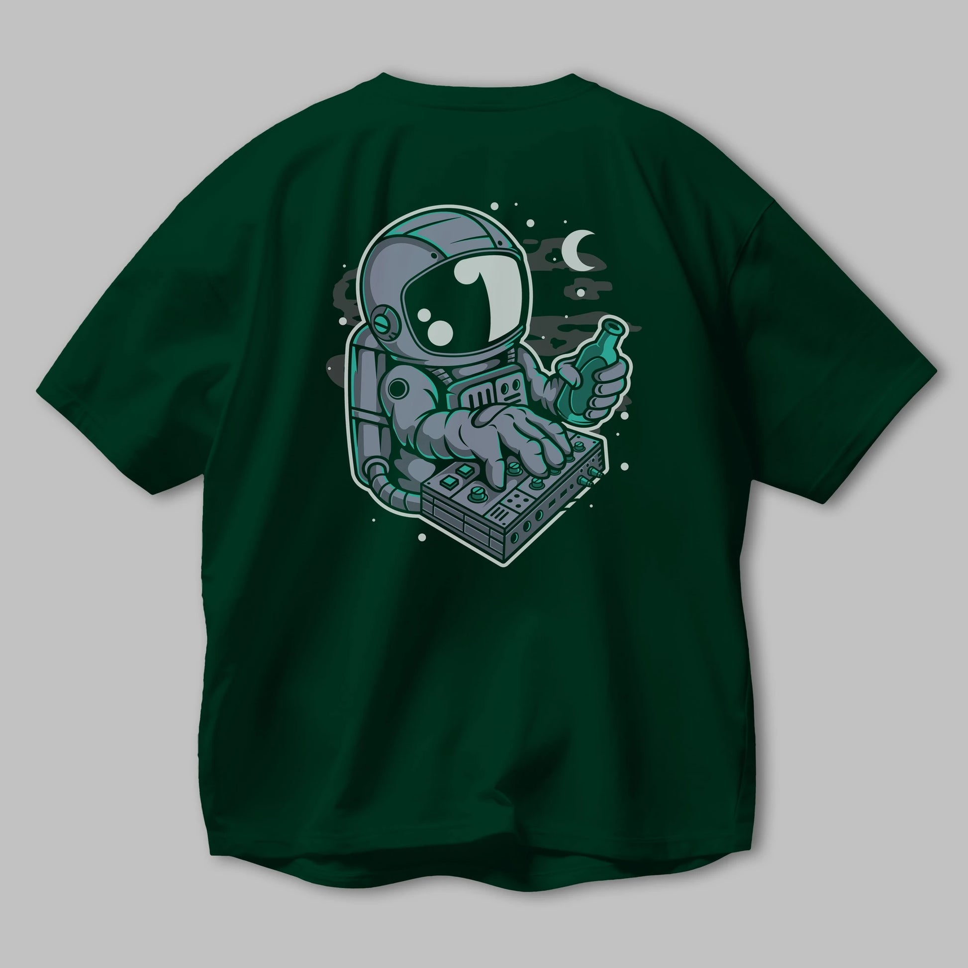 Astronaut Synth Arka Baskılı Oversize t-shirt Erkek Kadın Unisex