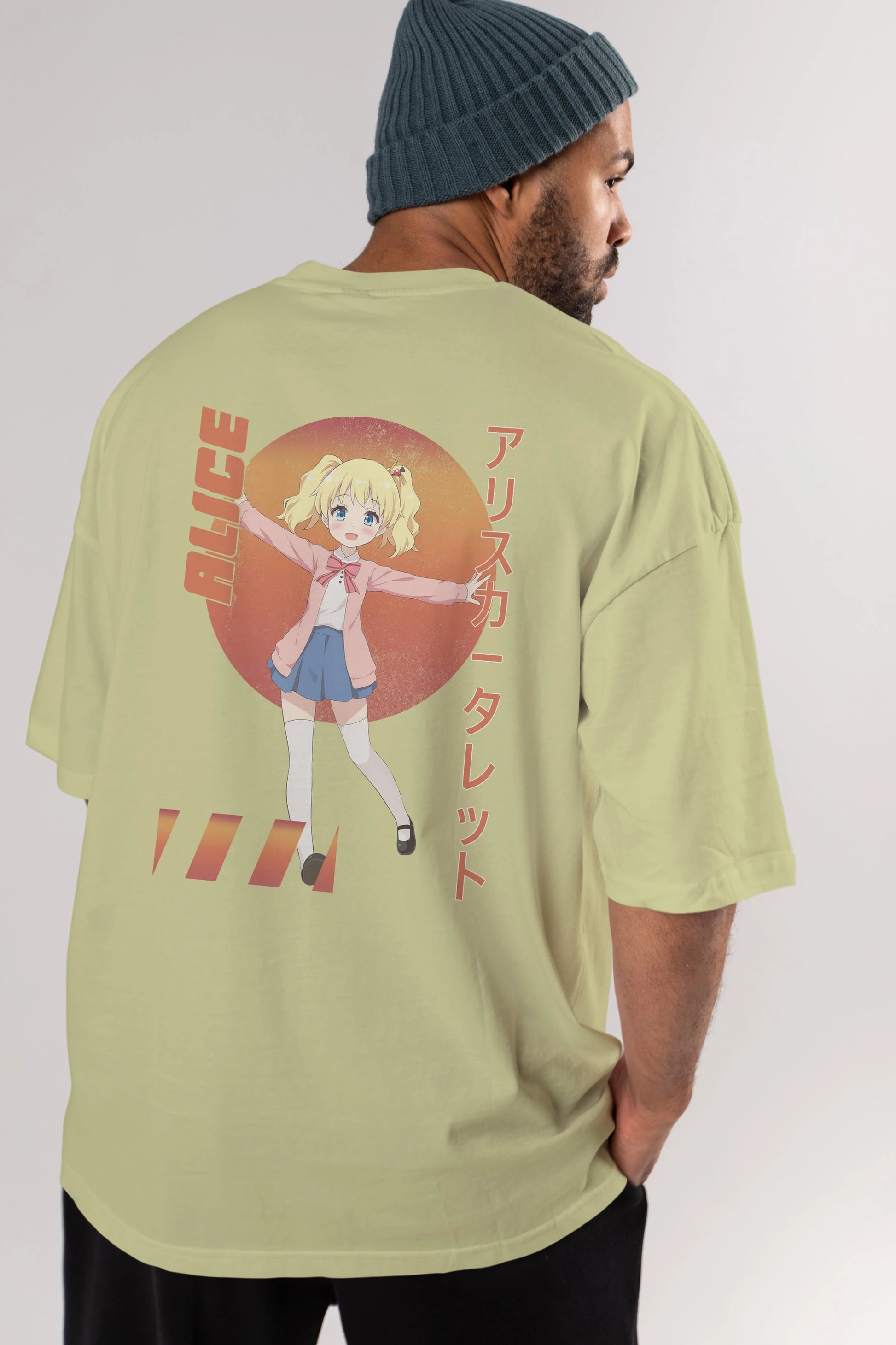 Alice Cartelet 15 Anime Arka Baskılı Oversize t-shirt Erkek Kadın Unisex