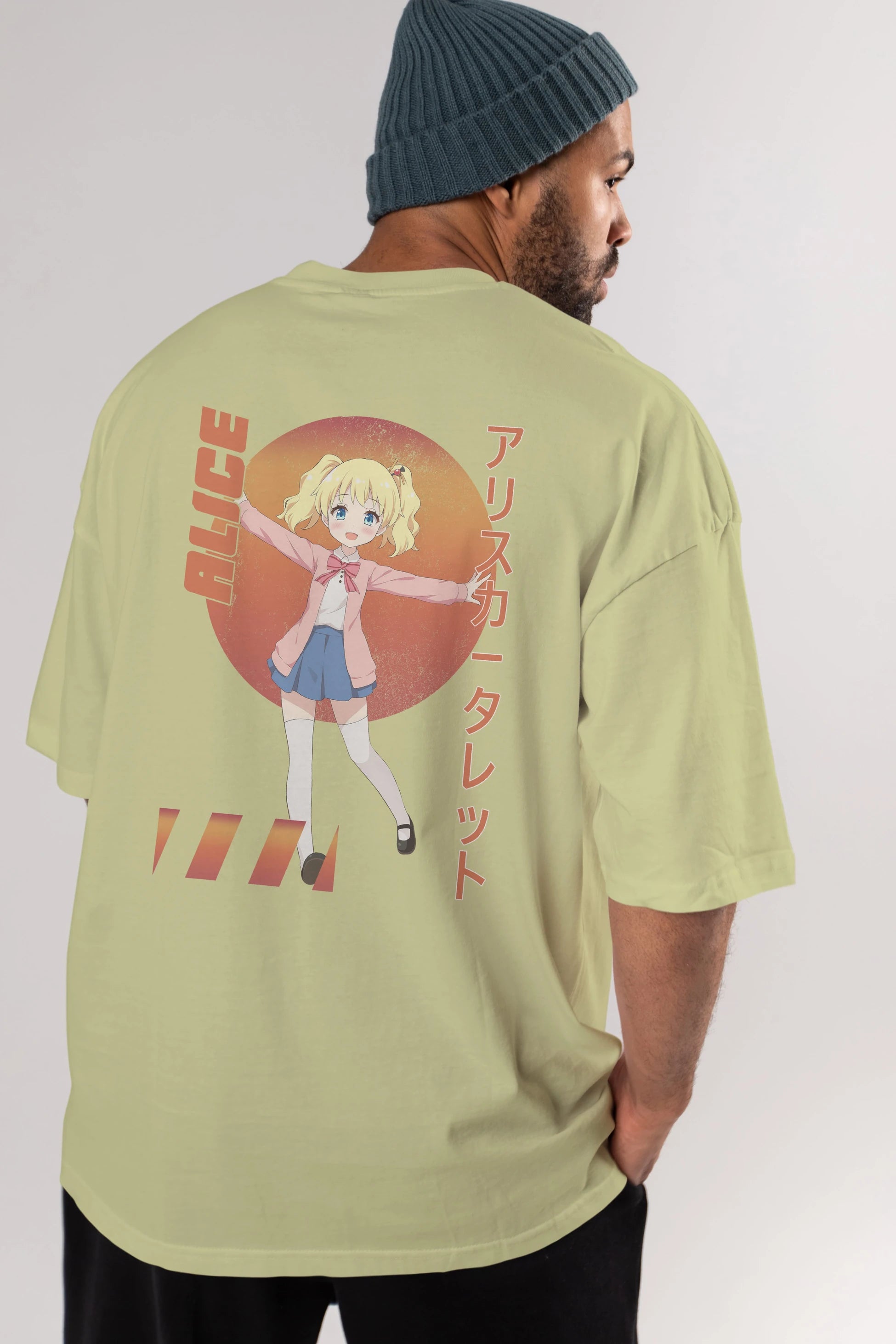 Alice Cartelet 15 Anime Arka Baskılı Oversize t-shirt Erkek Kadın Unisex