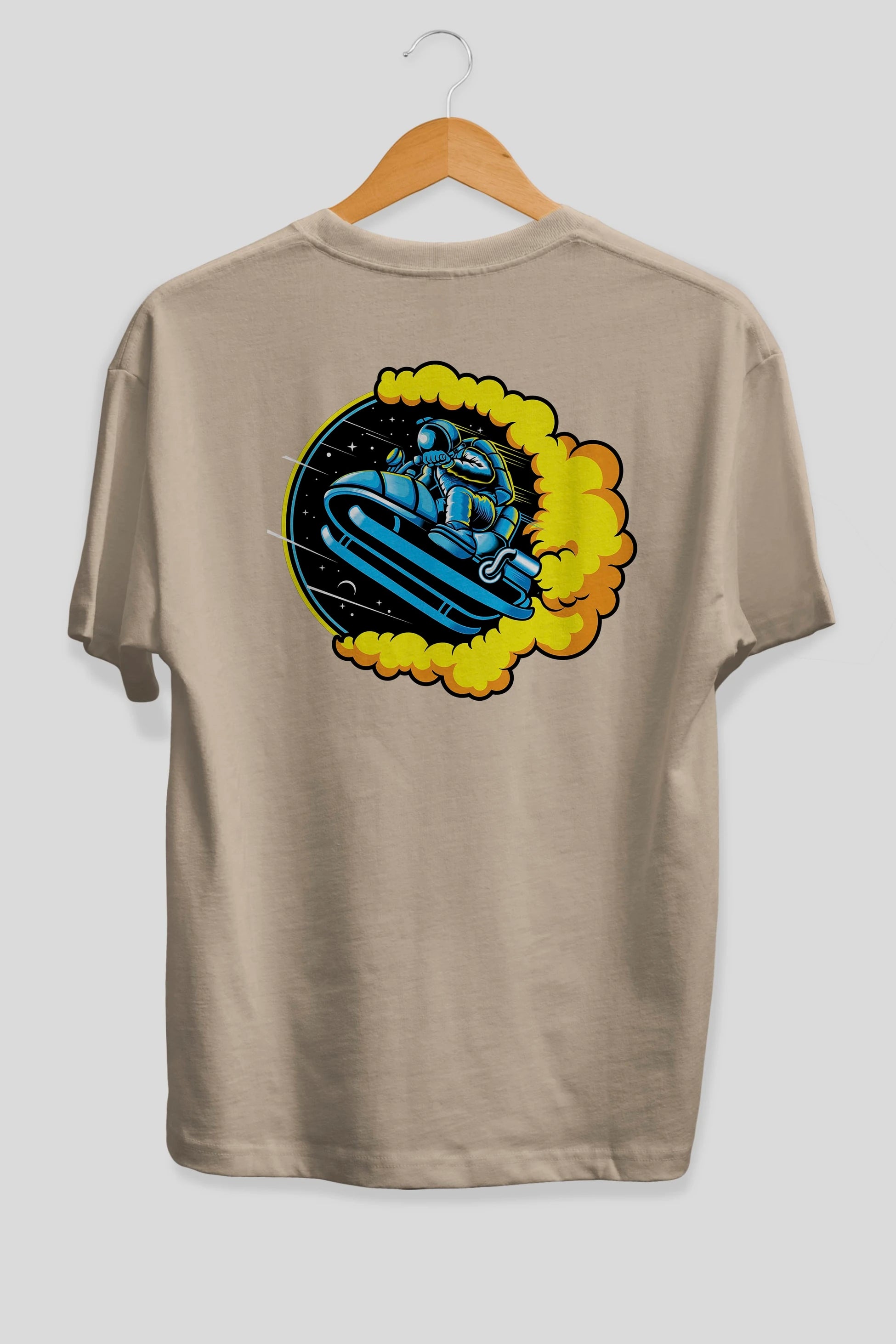 Astrojump with Snowmobile Arka Baskılı Oversize t-shirt Erkek Kadın Unisex