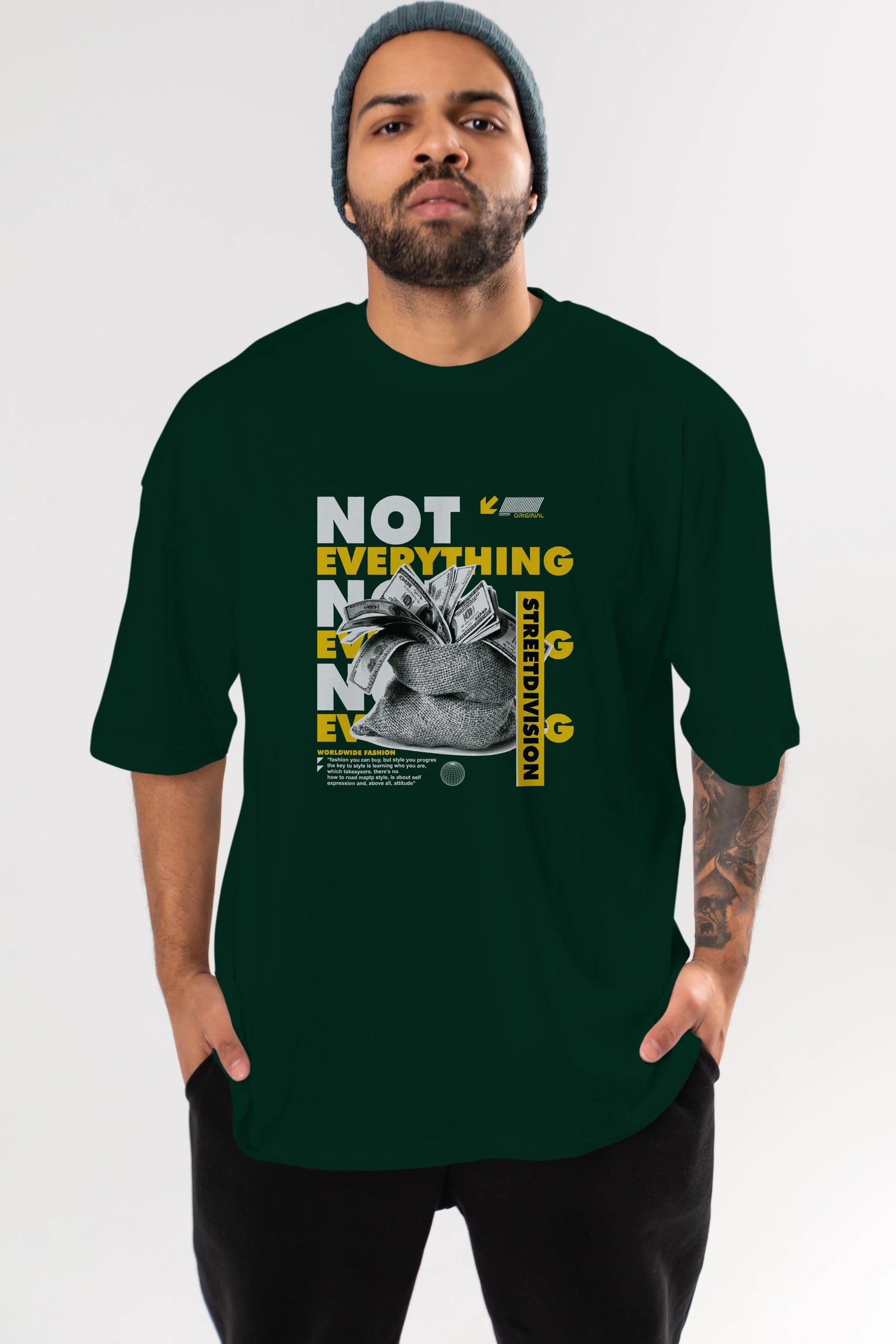 Not Everything Ön Baskılı Oversize t-shirt Erkek Kadın Unisex