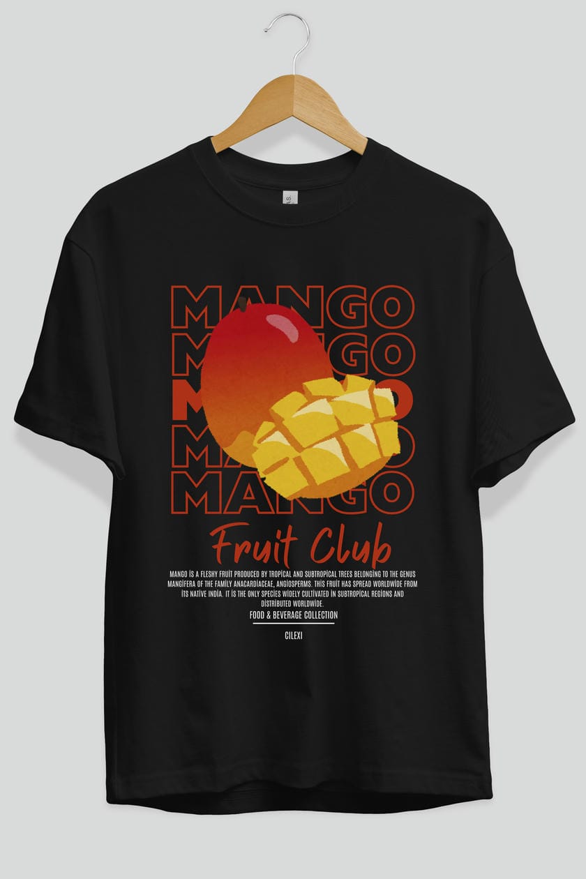 Mango Ön Baskılı Oversize t-shirt Erkek Kadın Pamuk Bisiklet Yaka tişort