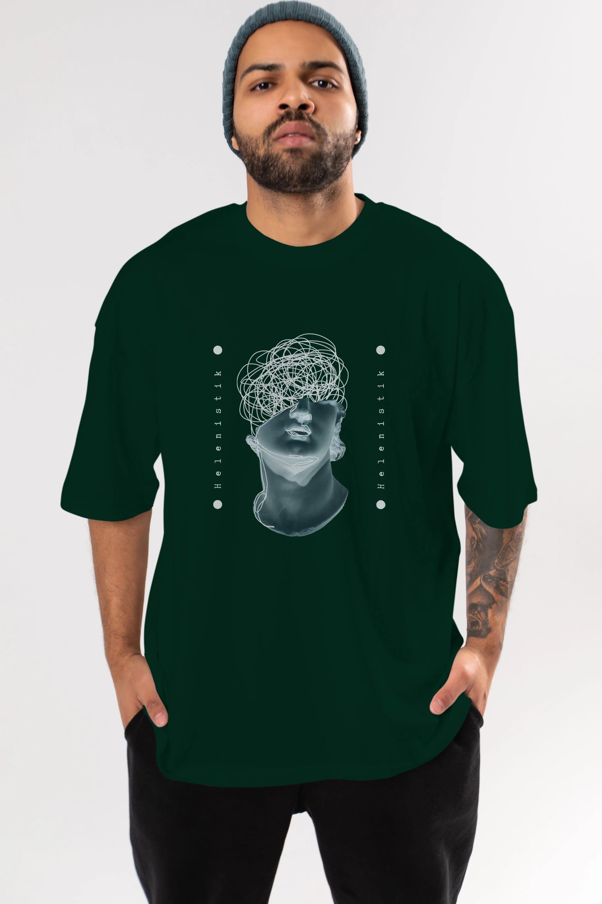 Heykel 2 Ön Baskılı Oversize t-shirt Erkek Kadın Unisex