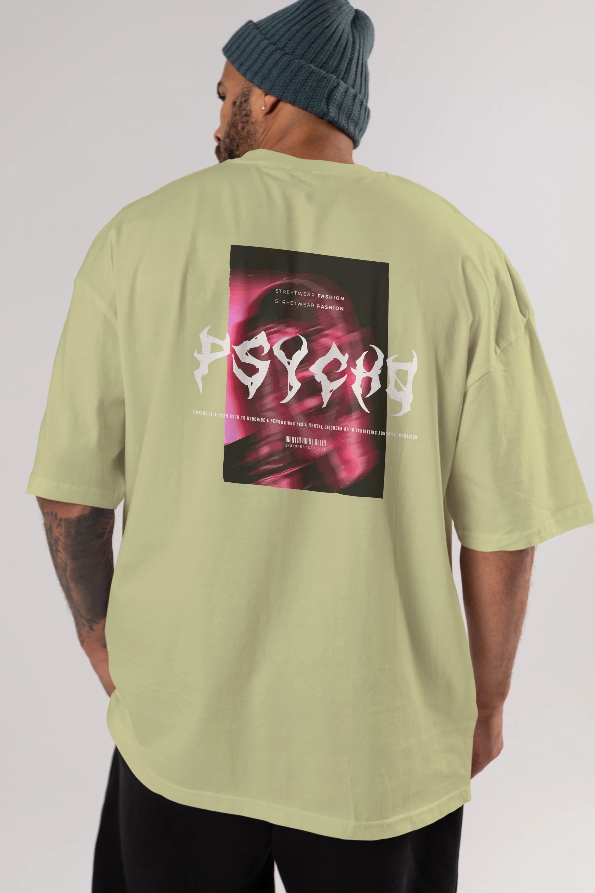 Psycho Streetwear Arka Baskılı Oversize t-shirt Erkek Kadın Unisex