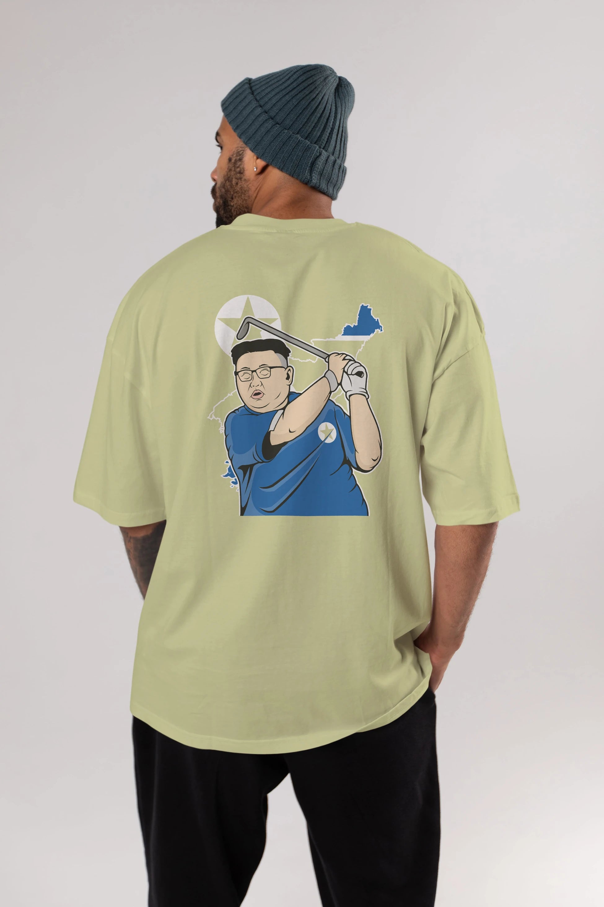 Kim Golf Arka Baskılı Oversize t-shirt Erkek Kadın Unisex %100 Pamuk tişort