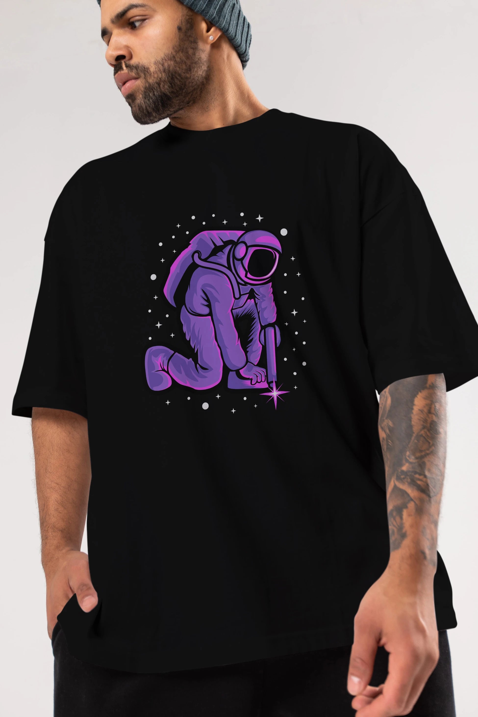 Welding in Space Ön Baskılı Oversize t-shirt Erkek Kadın Unisex