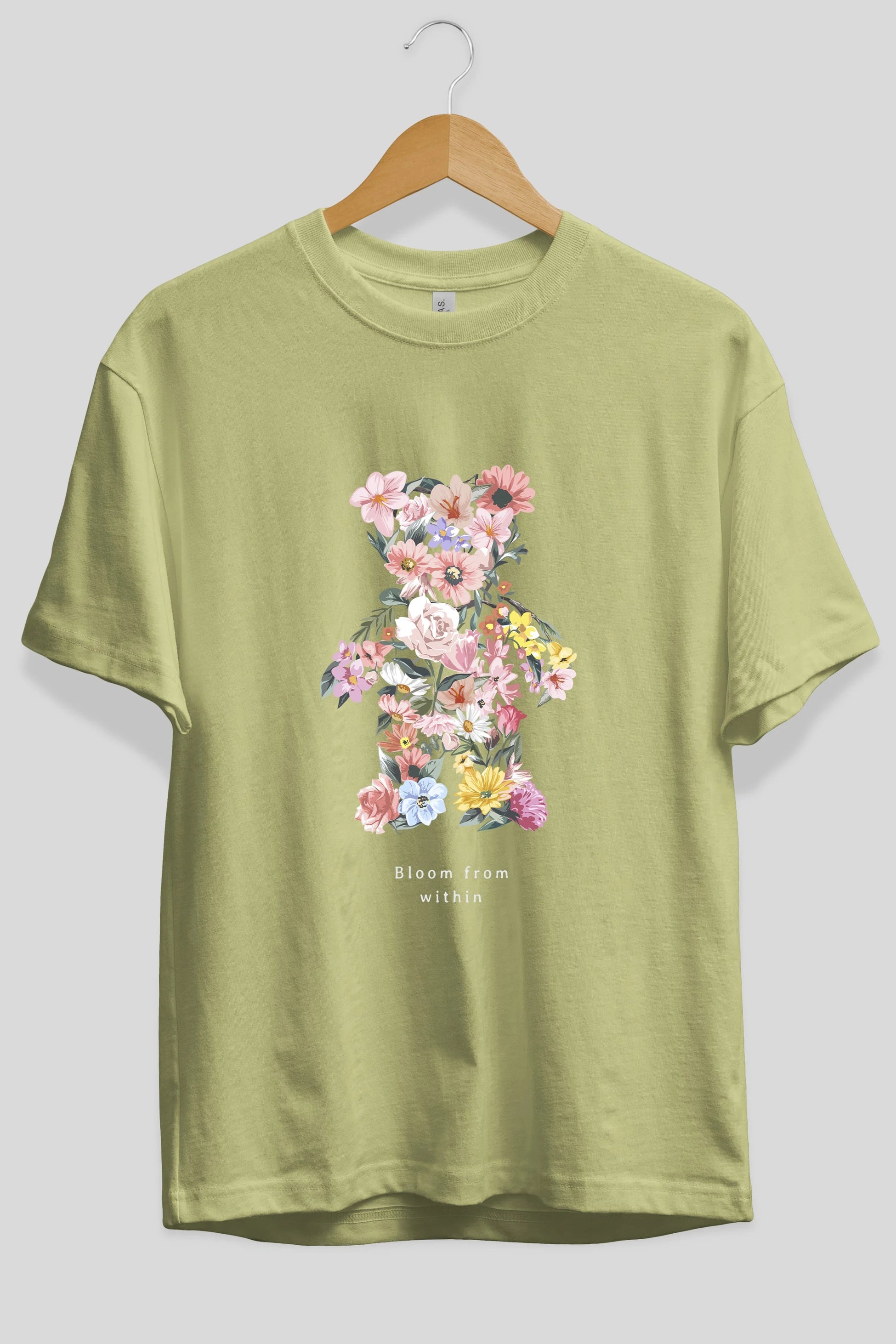 Bloom from Bear Ön Baskılı Oversize t-shirt Erkek Kadın Unisex