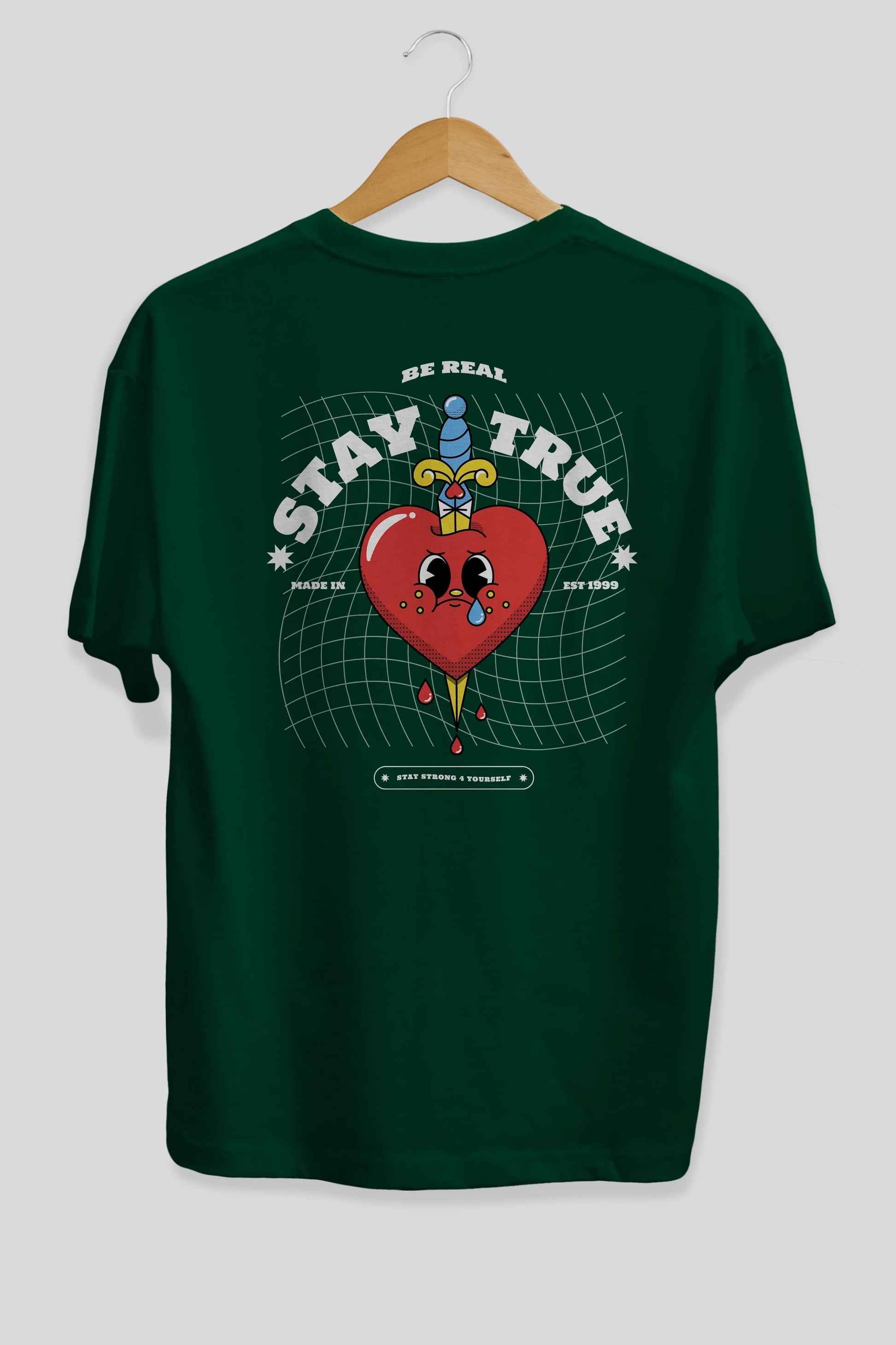 Stay True Arka Baskılı Oversize t-shirt Erkek Kadın Unisex