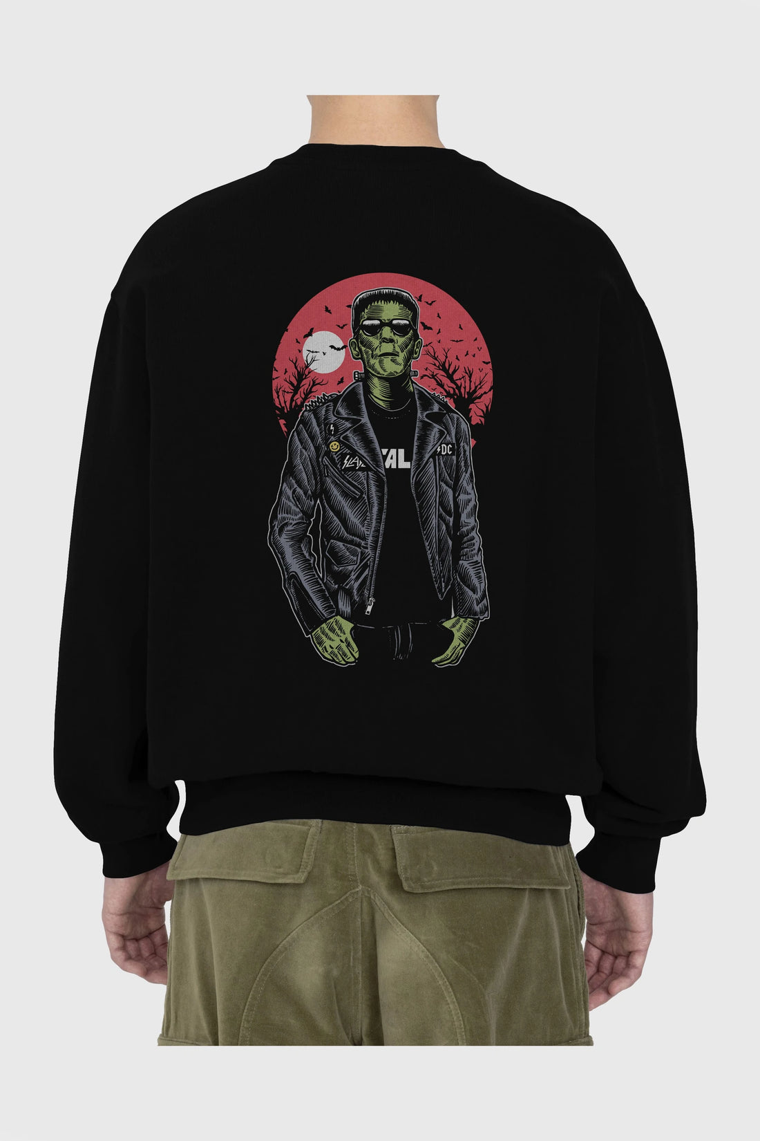 Frank Arka Baskılı Oversize Sweatshirt Erkek Kadın Unisex