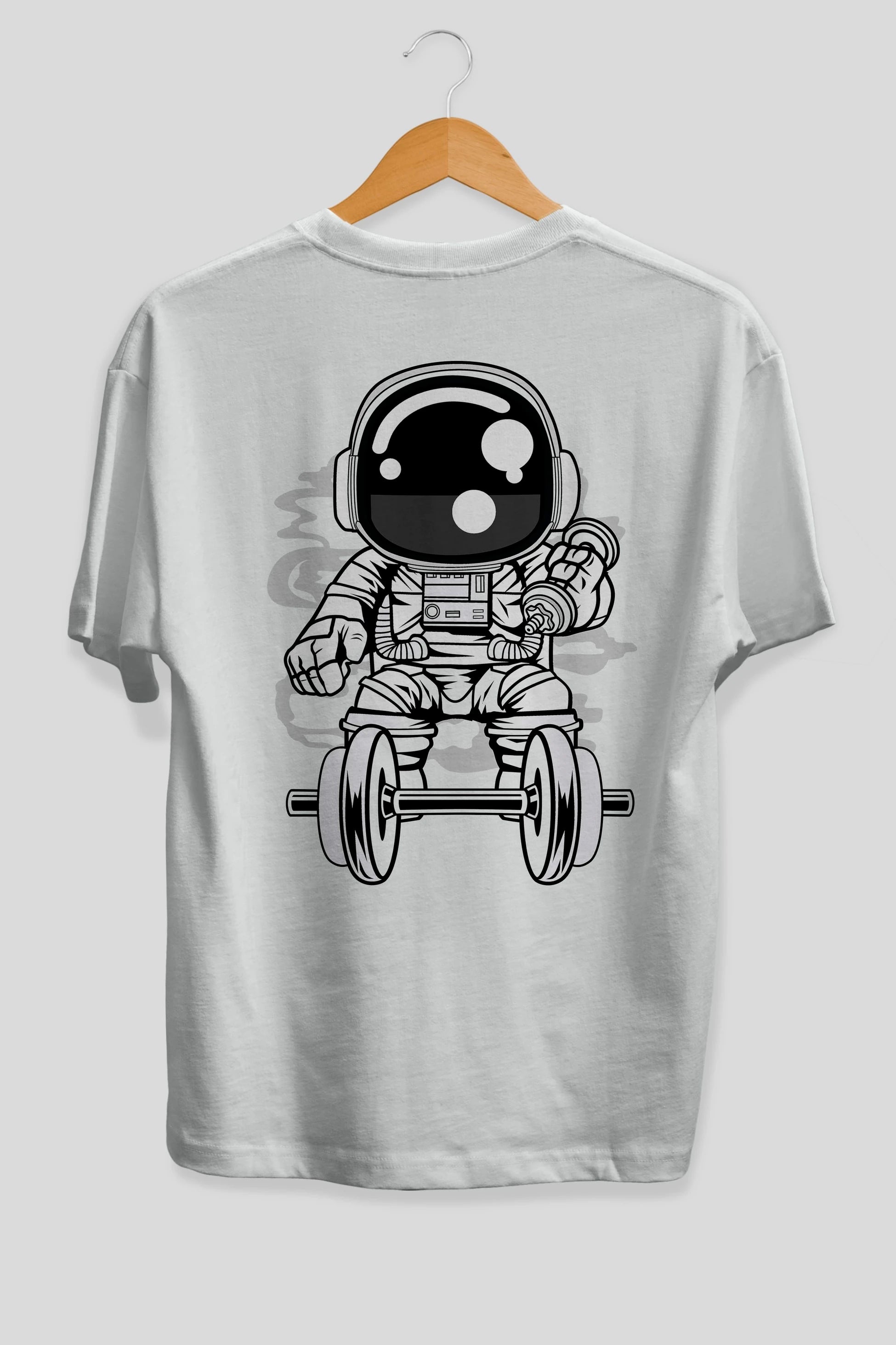 Astronaut Gym Arka Baskılı Oversize t-shirt Erkek Kadın Unisex