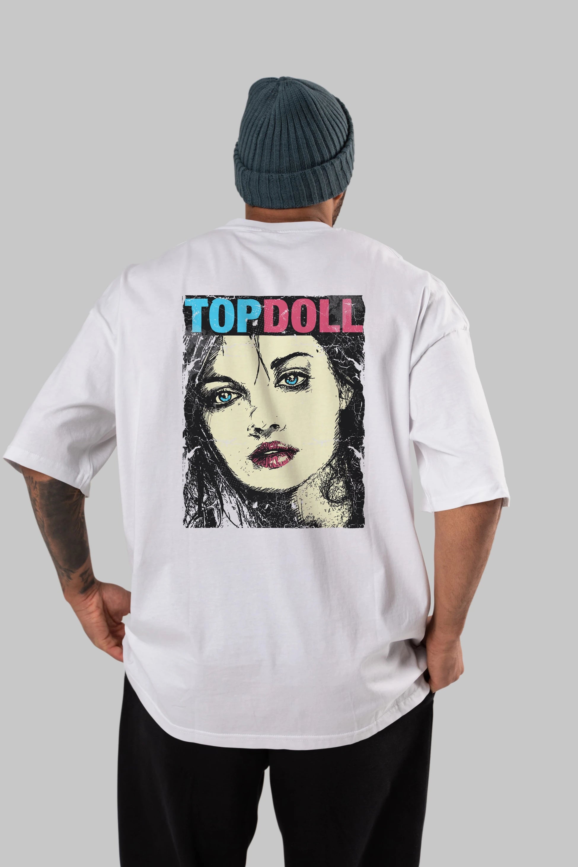 Topdoll Streetwear Arka Baskılı Oversize t-shirt Erkek Kadın Unisex
