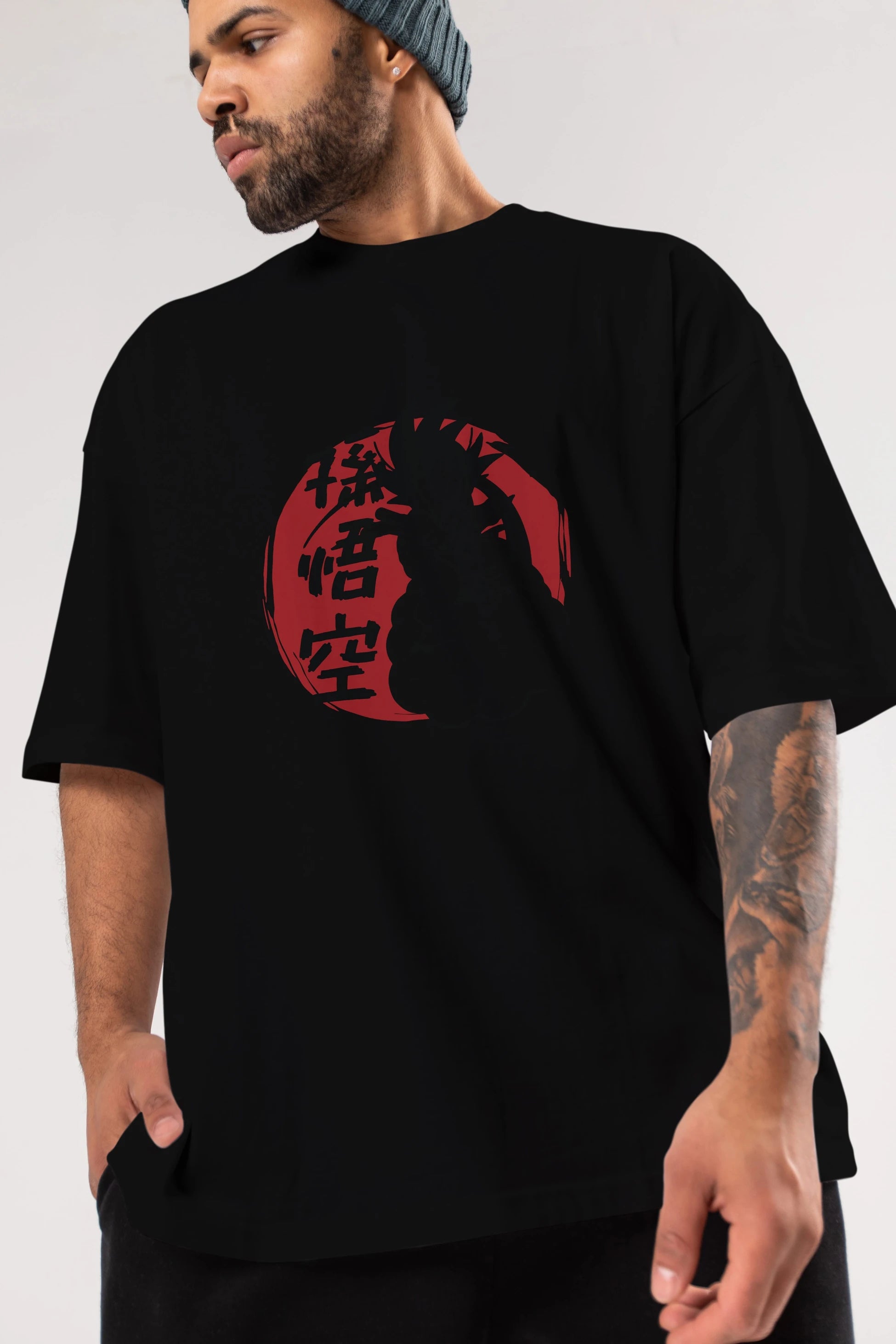 DRAGON BALL Anime Ön Baskılı Oversize t-shirt %100 pamuk Erkek Kadın Unisex
