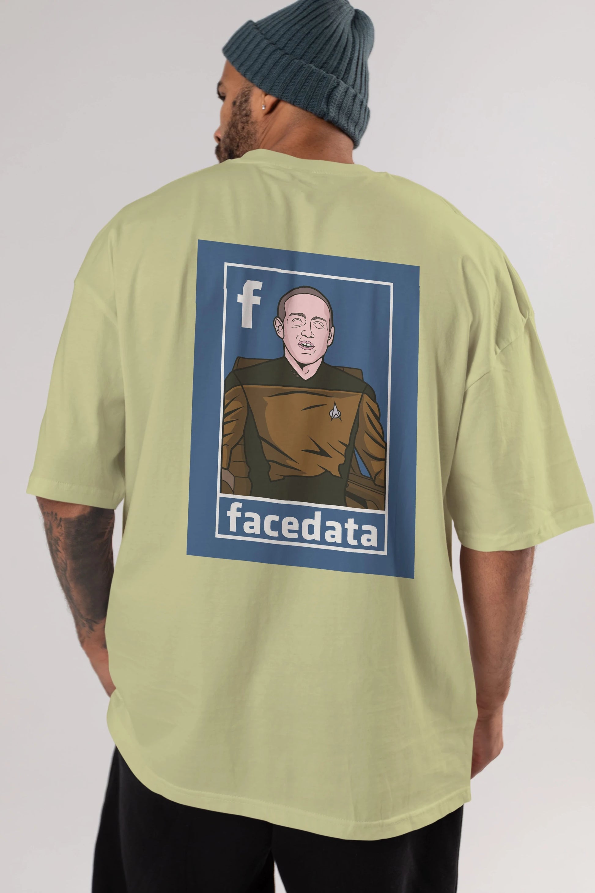 Zukerberg Data Arka Baskılı Oversize t-shirt Erkek Kadın Unisex %100 Pamuk tişort
