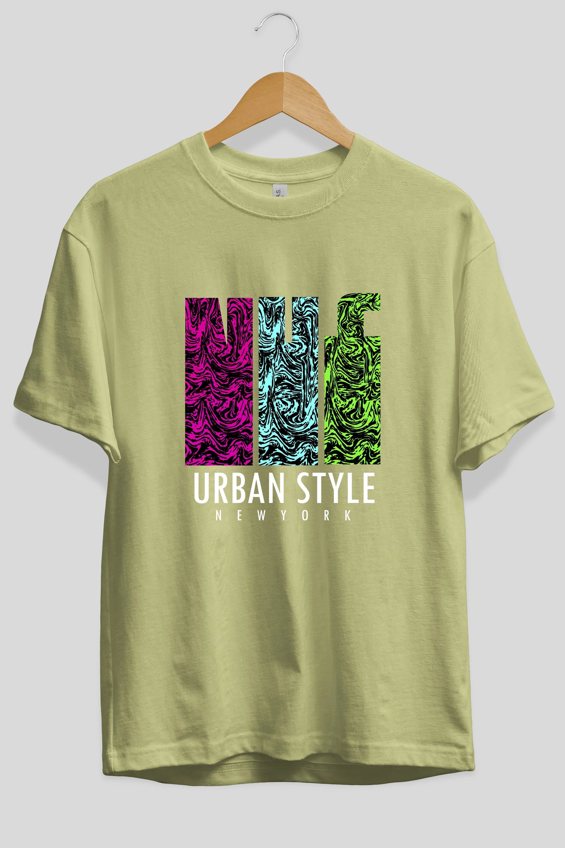 Urban Style Newyork Ön Baskılı Oversize t-shirt Erkek Kadın Unisex