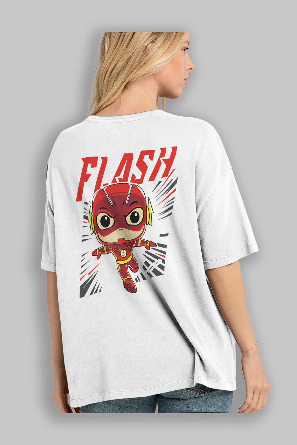 Flash Avengers (4) Arka Baskılı Oversize t-shirt Erkek Kadın Unisex %100 Pamuk Bisiklet Yaka tişort