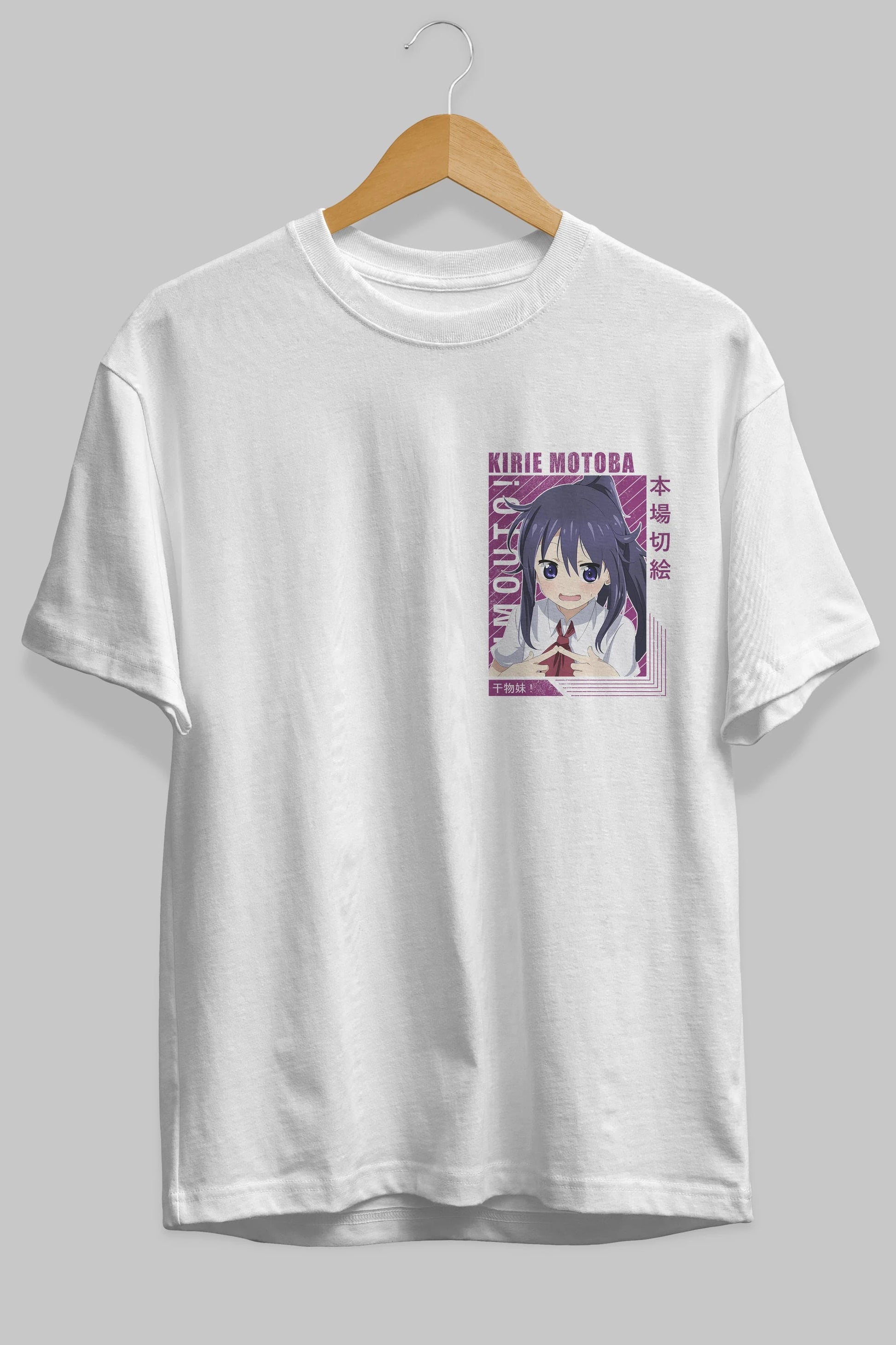 Kirie Motoba 4 Ön Sol Baskılı Oversize t-shirt Erkek Kadın Unisex %100 Pamuk Bisiklet Yaka tişort