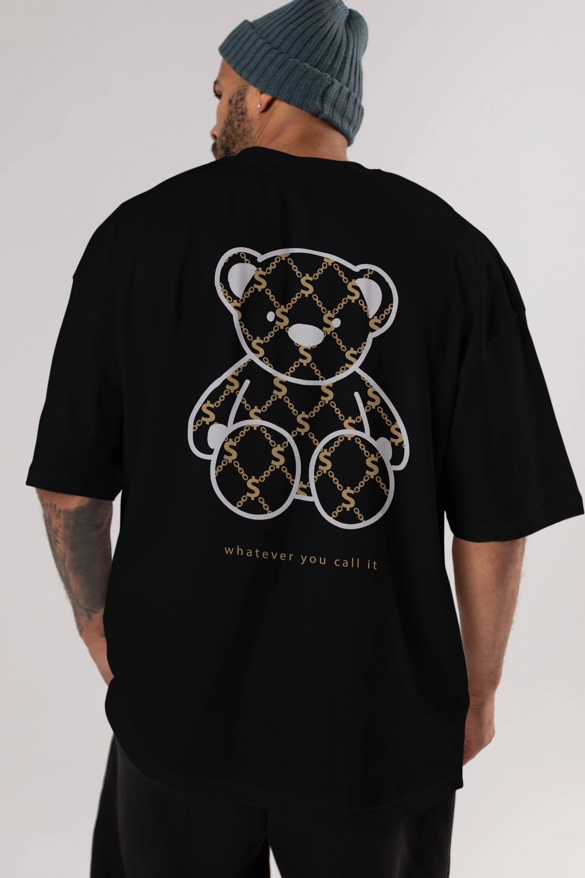 Whatever you Bear Arka Baskılı Oversize t-shirt Erkek Kadın Unisex