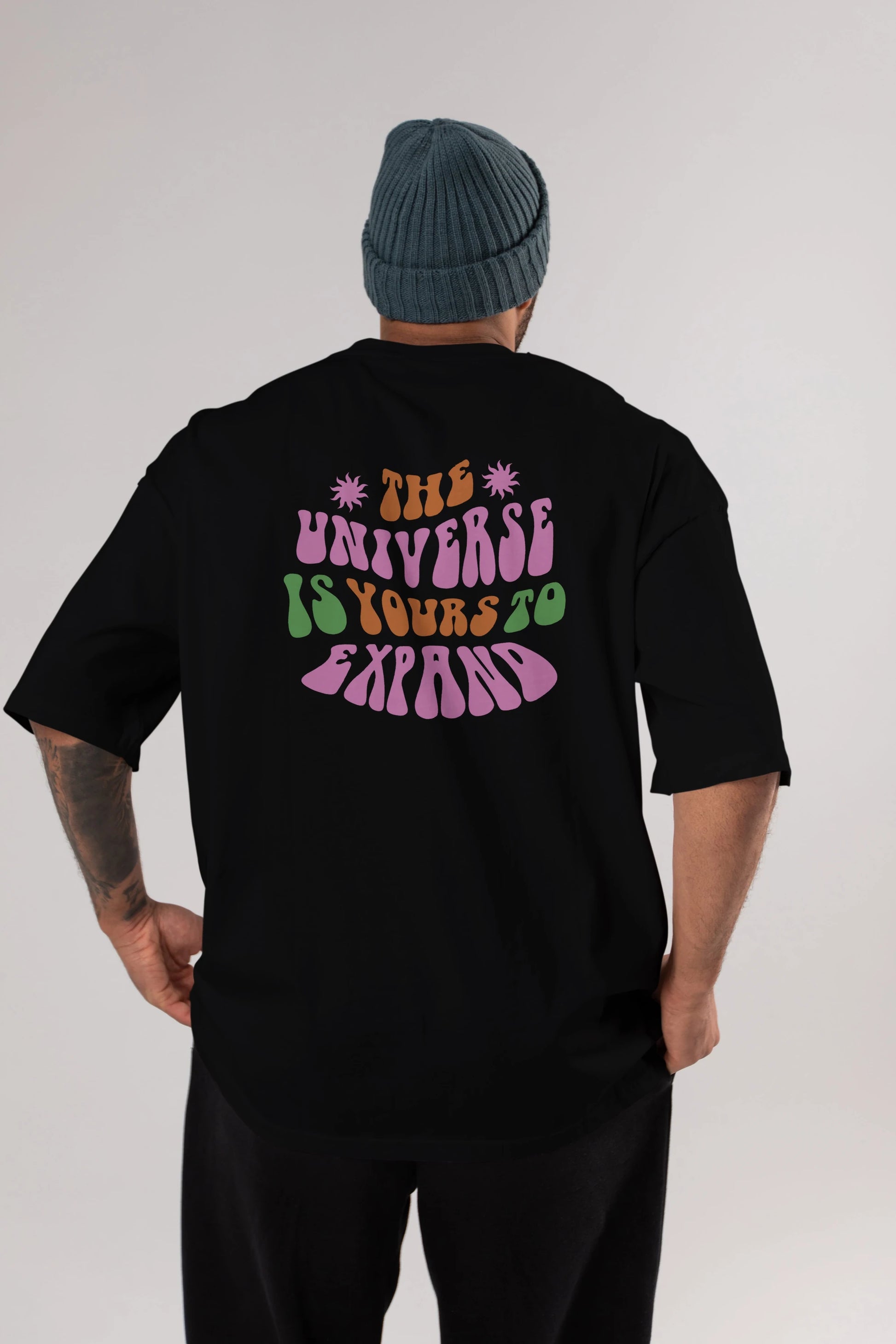The Universe is Yours Yazılı Arka Baskılı Oversize t-shirt Erkek Kadın Unisex