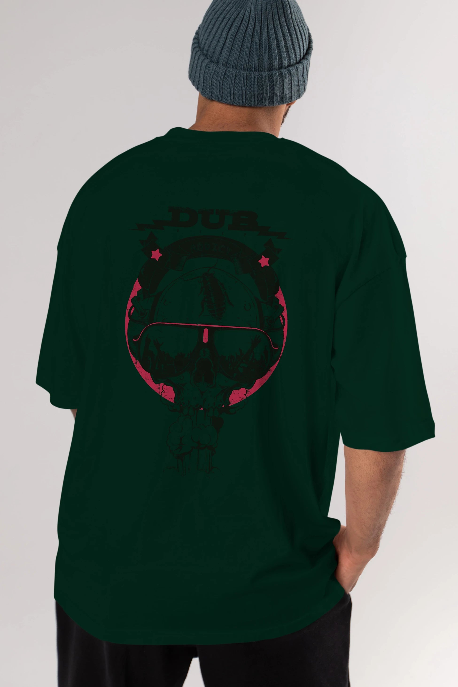 Dub Addict Arka Baskılı Oversize t-shirt Erkek Kadın Unisex