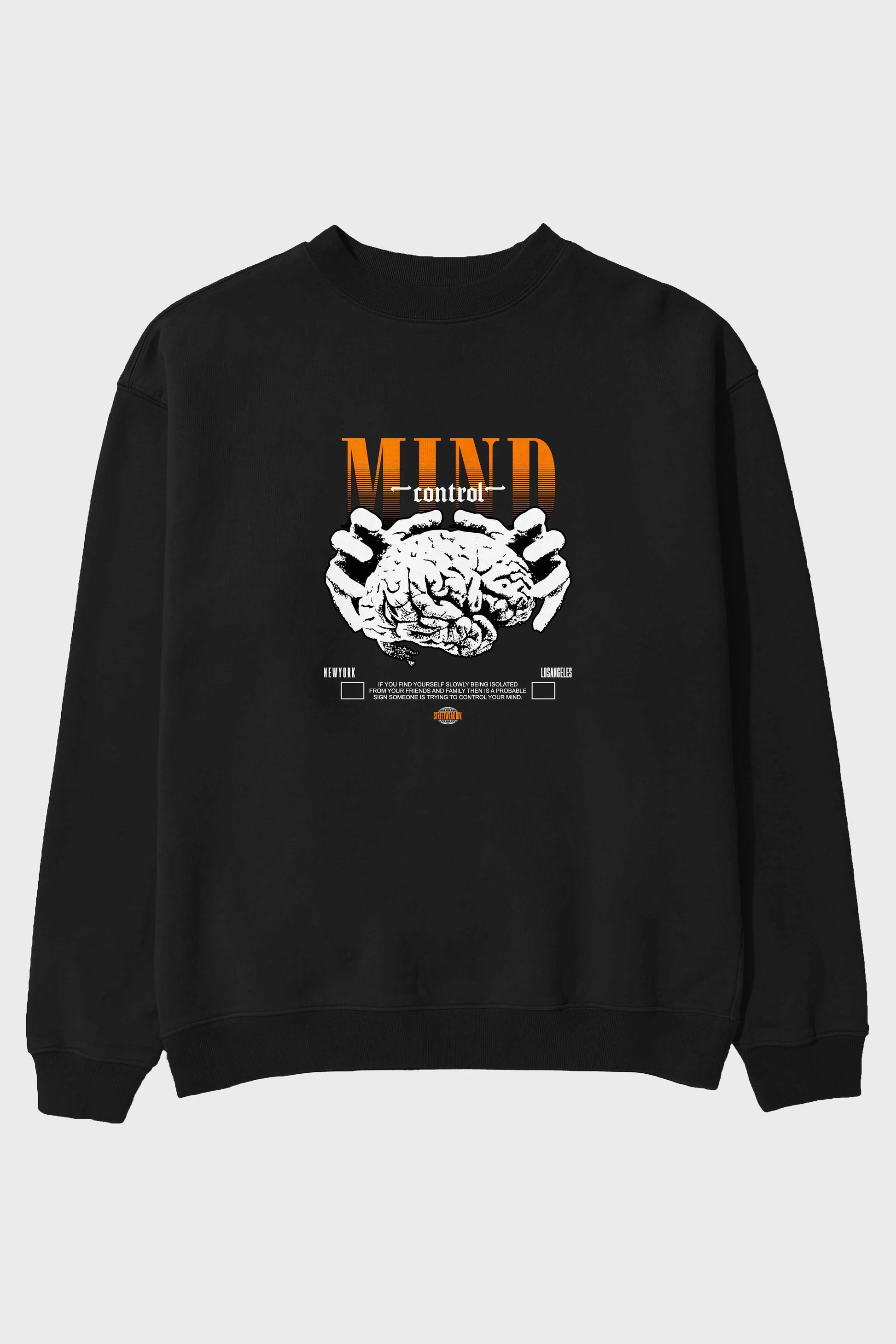 Mind Control Ön Baskılı Oversize Sweatshirt Erkek Kadın Unisex
