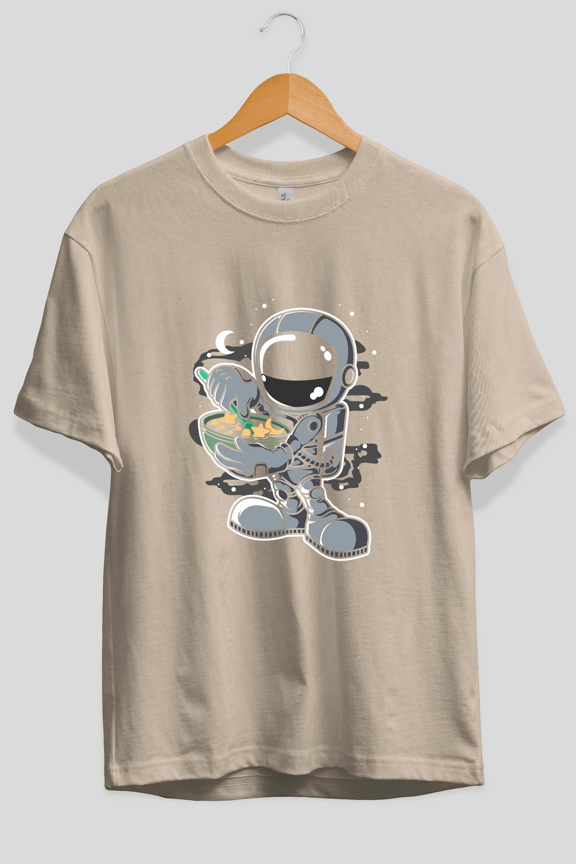 Astronaut Star Flakes Ön Baskılı Oversize t-shirt Erkek Kadın Unisex