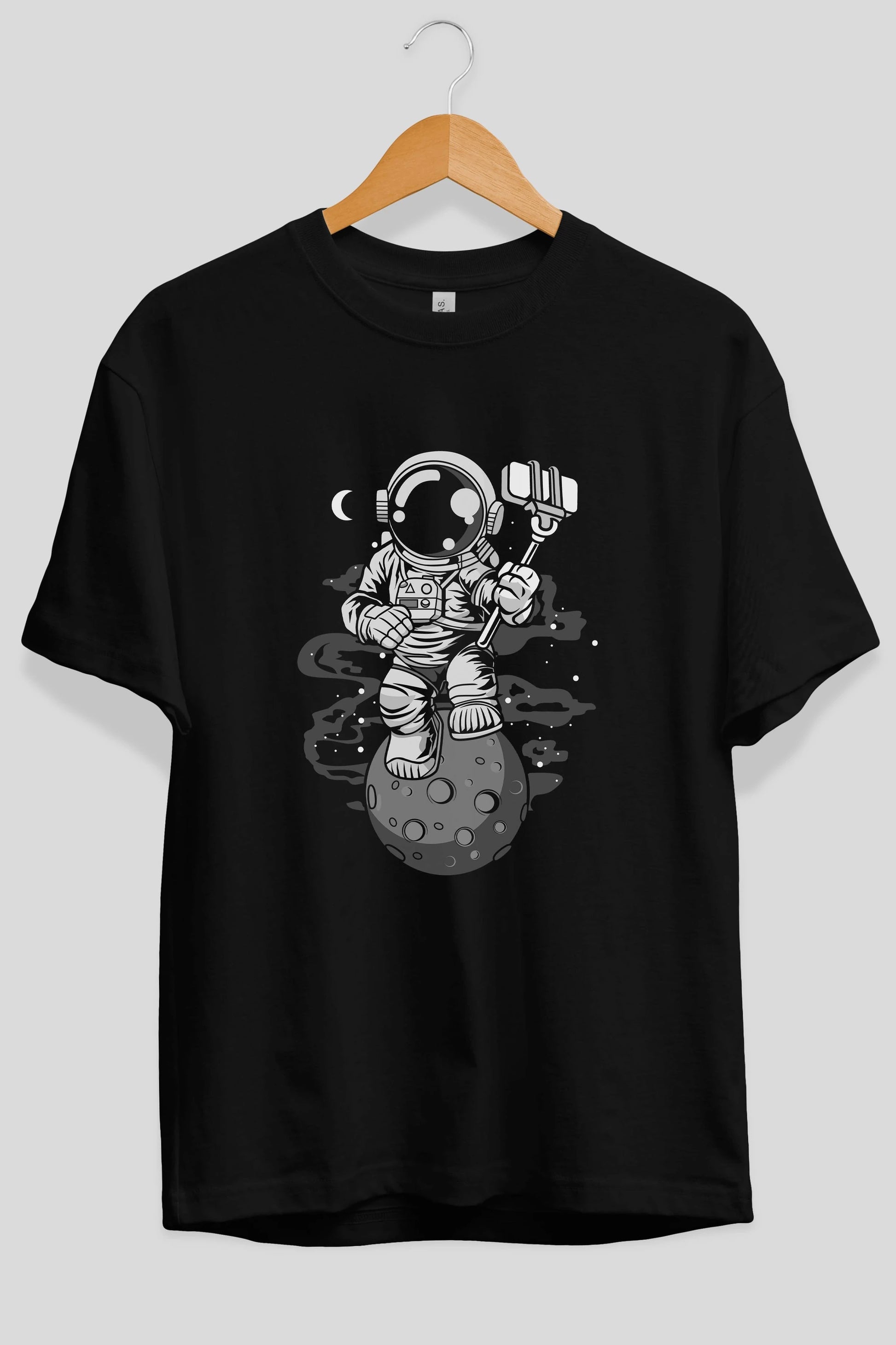 Astronaut Selfie Ön Baskılı Oversize t-shirt Erkek Kadın Unisex