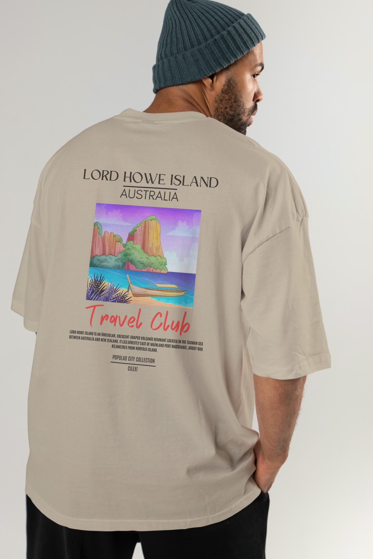Lord Howe İsland Australia Arka Baskılı Oversize t-shirt Erkek Kadın Pamuk Bisiklet Yaka tişort