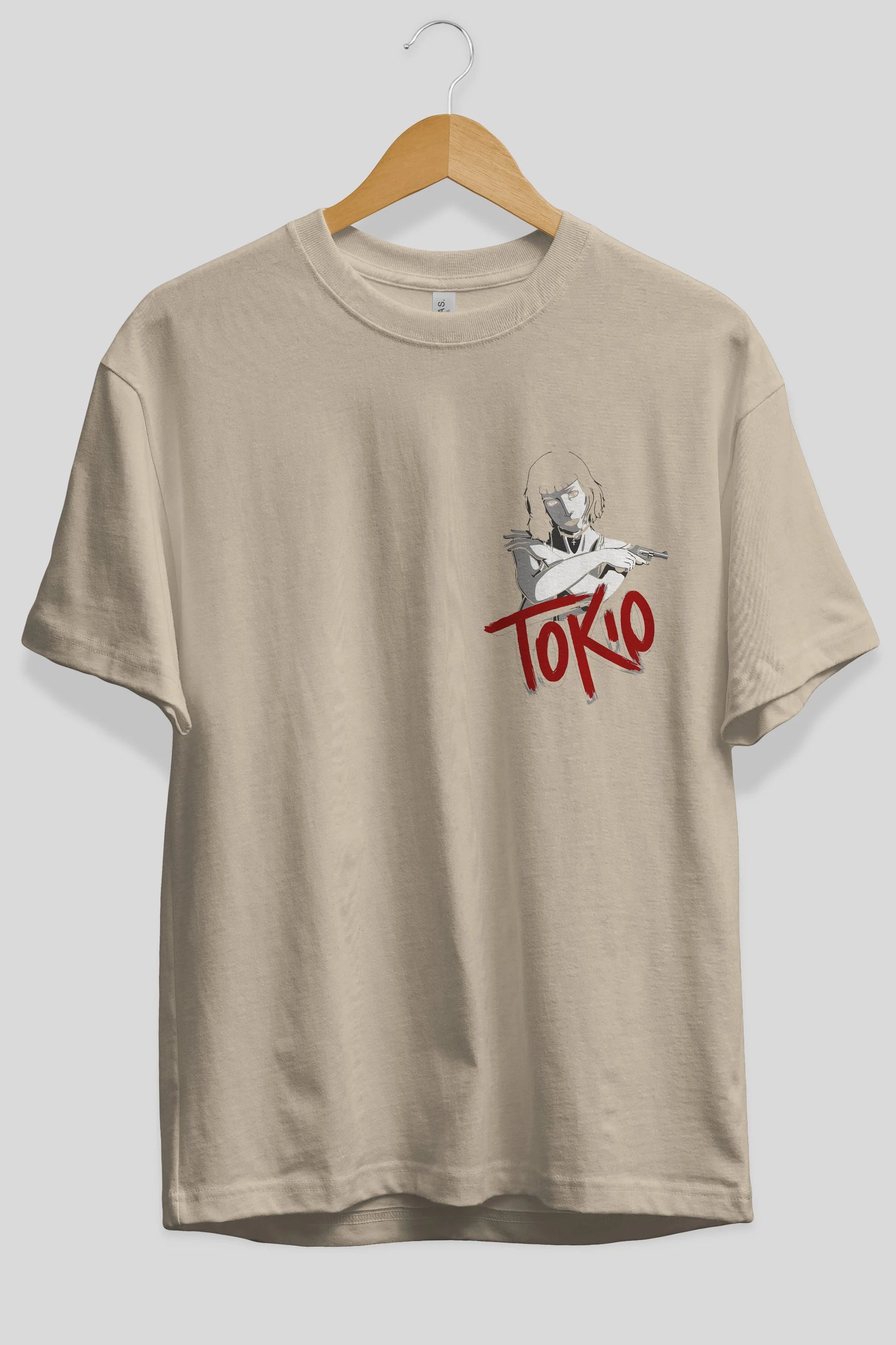 La Casa De Papel (10) Ön Sol Baskılı Oversize t-shirt Erkek Kadın Unisex %100 Pamuk Bisiklet Yaka tişort