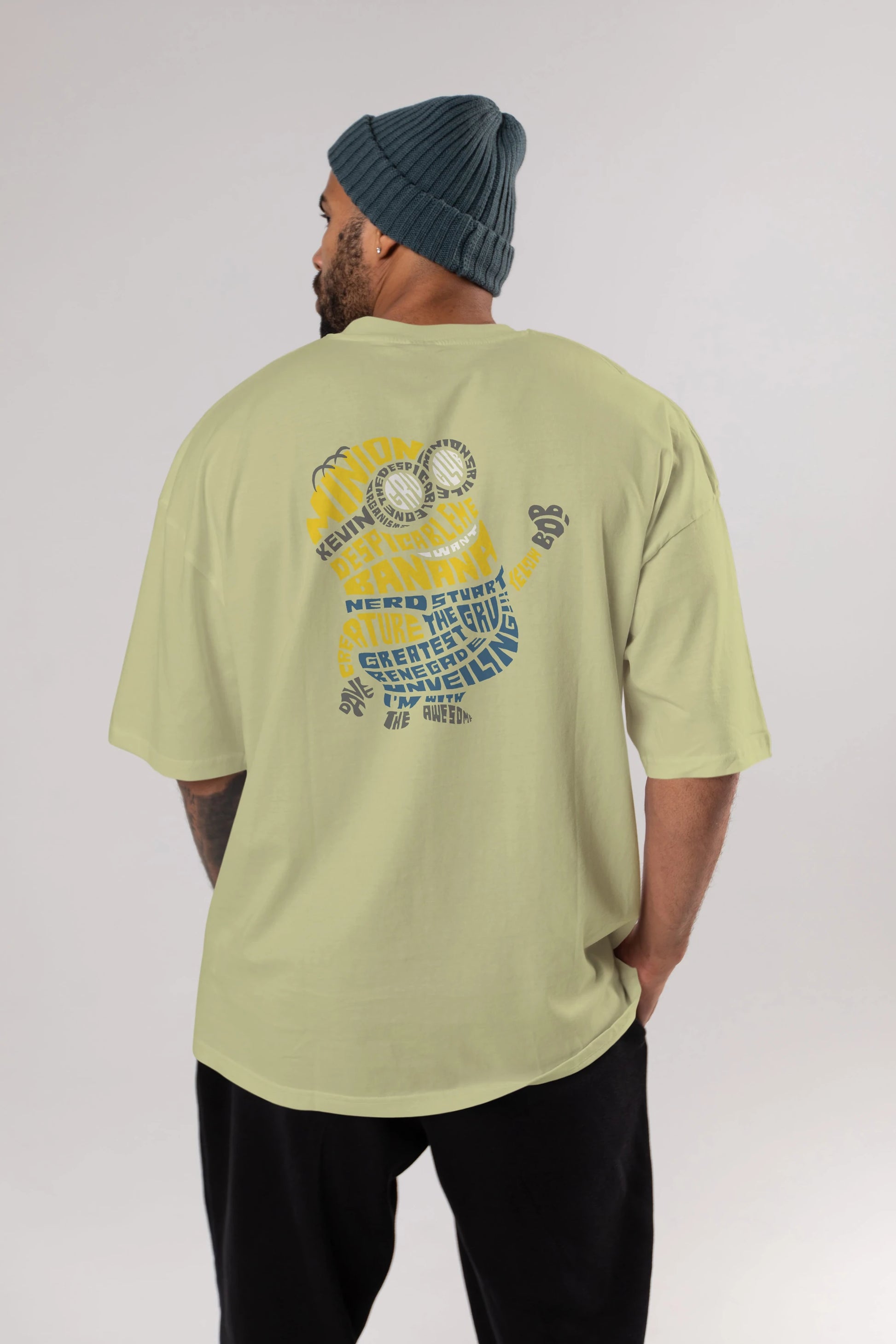 Minion Arka Baskılı Oversize t-shirt %100 pamuk Erkek Kadın Unisex