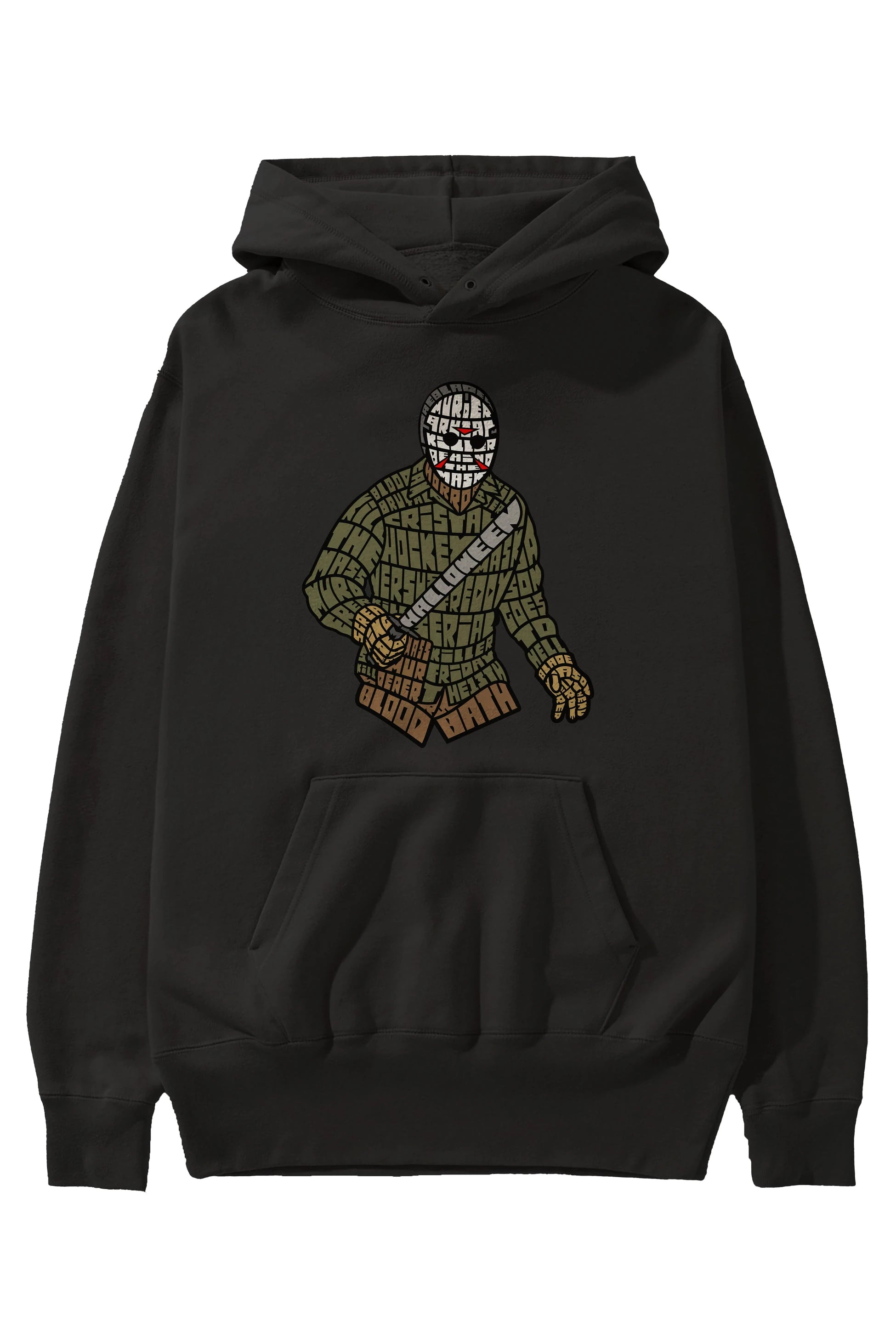 Jason Ön Baskılı Hoodie Oversize Kapüşonlu Sweatshirt Erkek Kadın Unisex