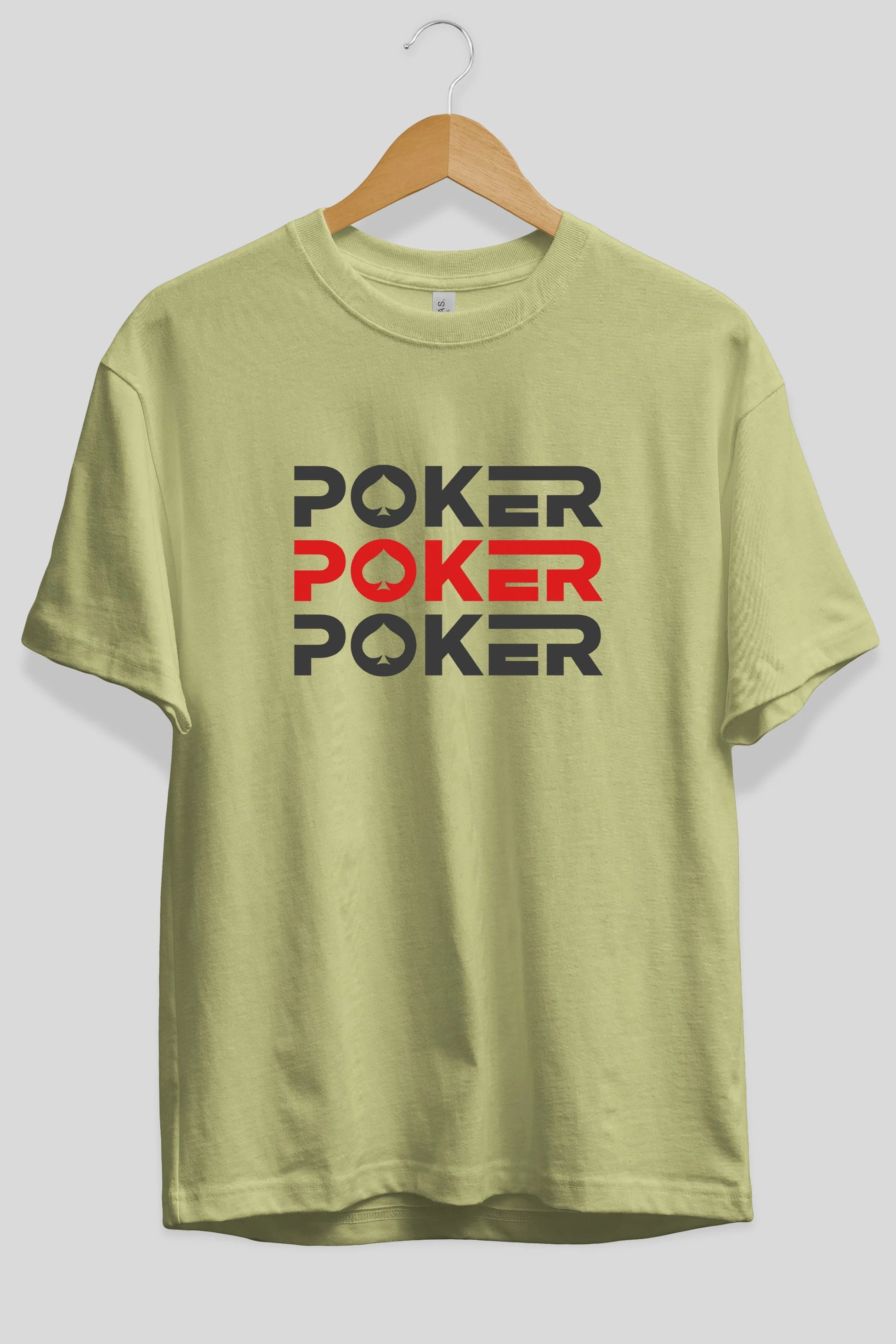 Poker Ön Baskılı Oversize t-shirt Erkek Kadın Unisex