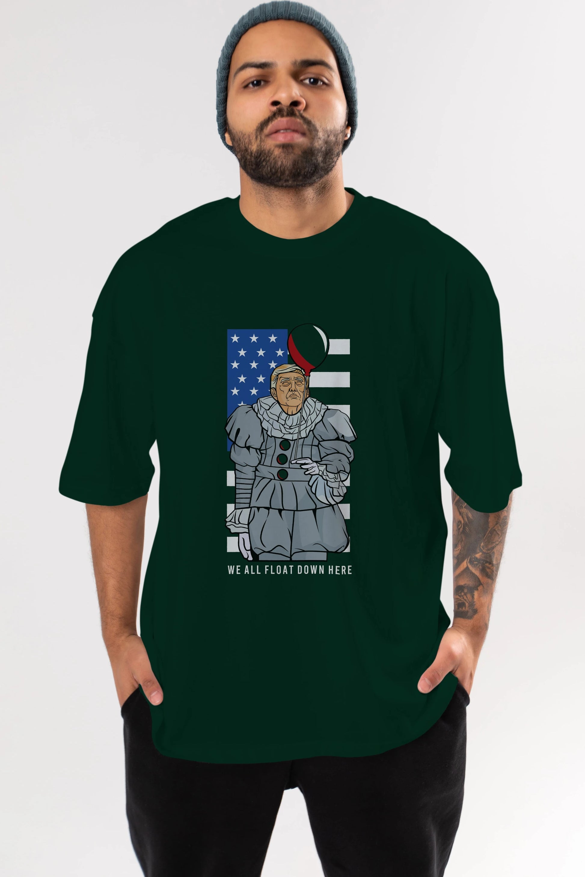 It Trump Ön Baskılı Oversize t-shirt Erkek Kadın Unisex %100 Pamuk tişort