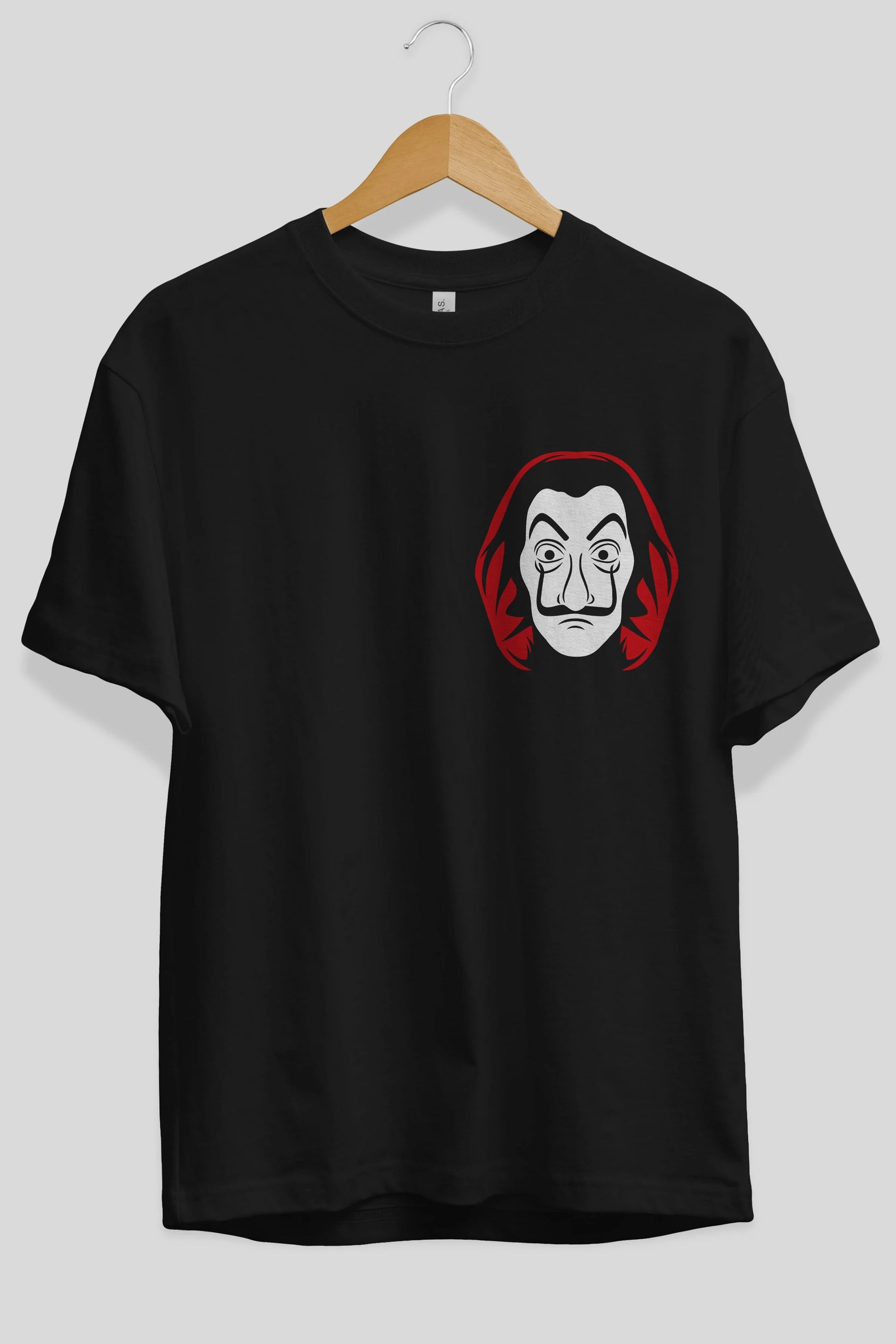 La Casa De Papel (8) Ön Sol Baskılı Oversize t-shirt Erkek Kadın Unisex %100 Pamuk Bisiklet Yaka tişort