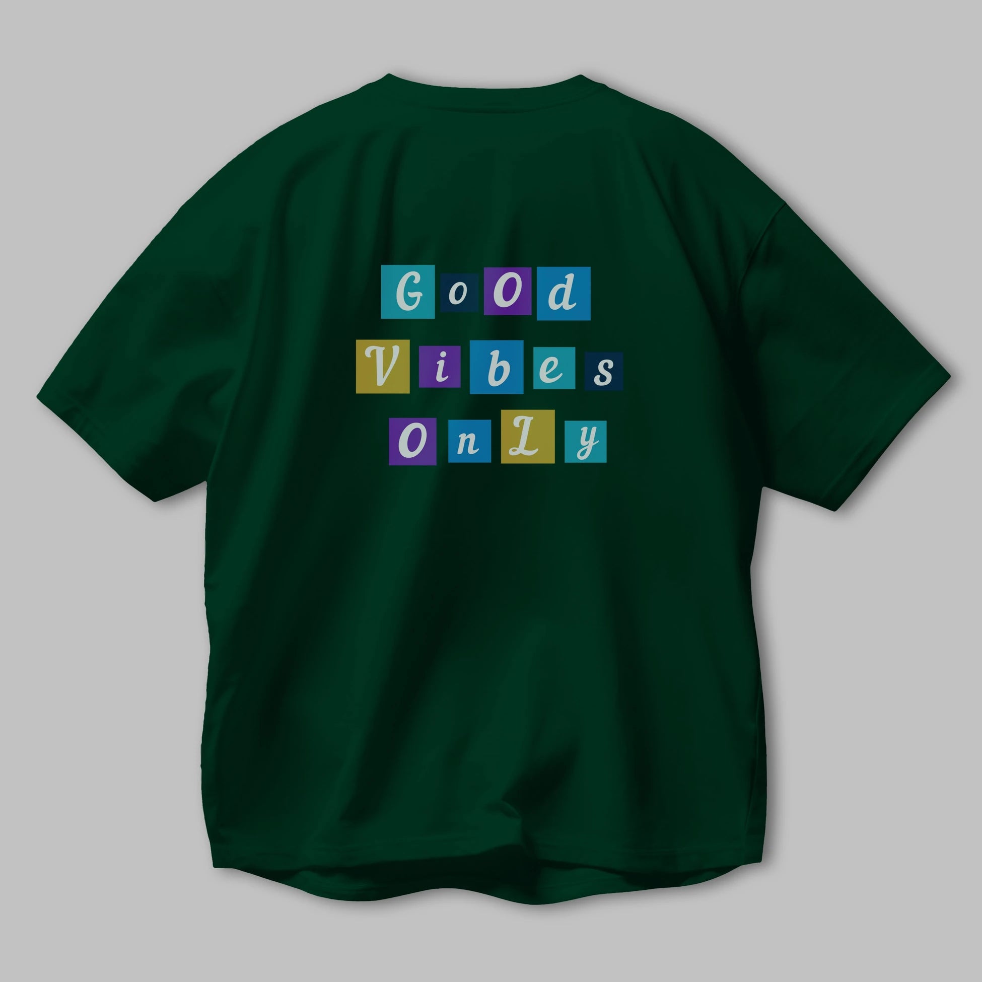 Good Vibes Only Yazılı 3 Arka Baskılı Oversize t-shirt Erkek Kadın Unisex