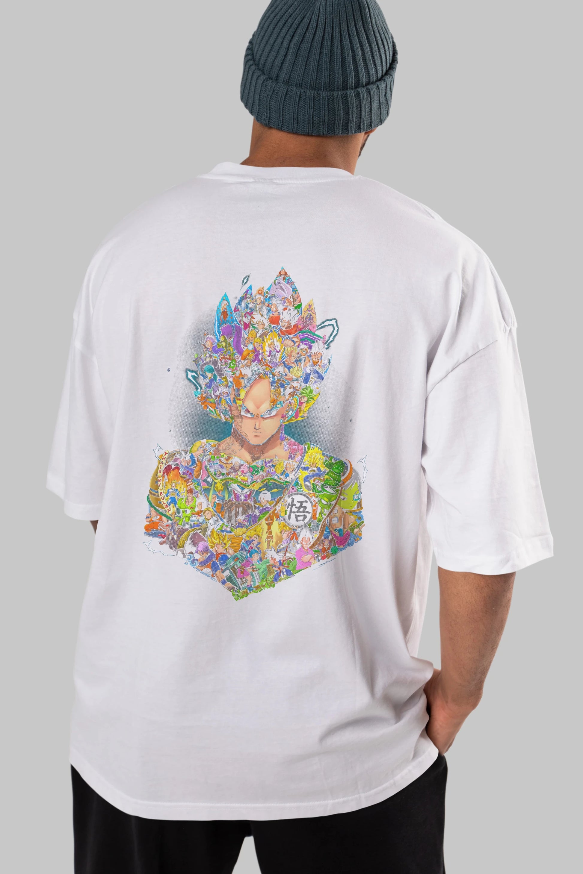 DRAGON BALL ART Anime Arka Baskılı Oversize t-shirt Erkek Kadın Unisex