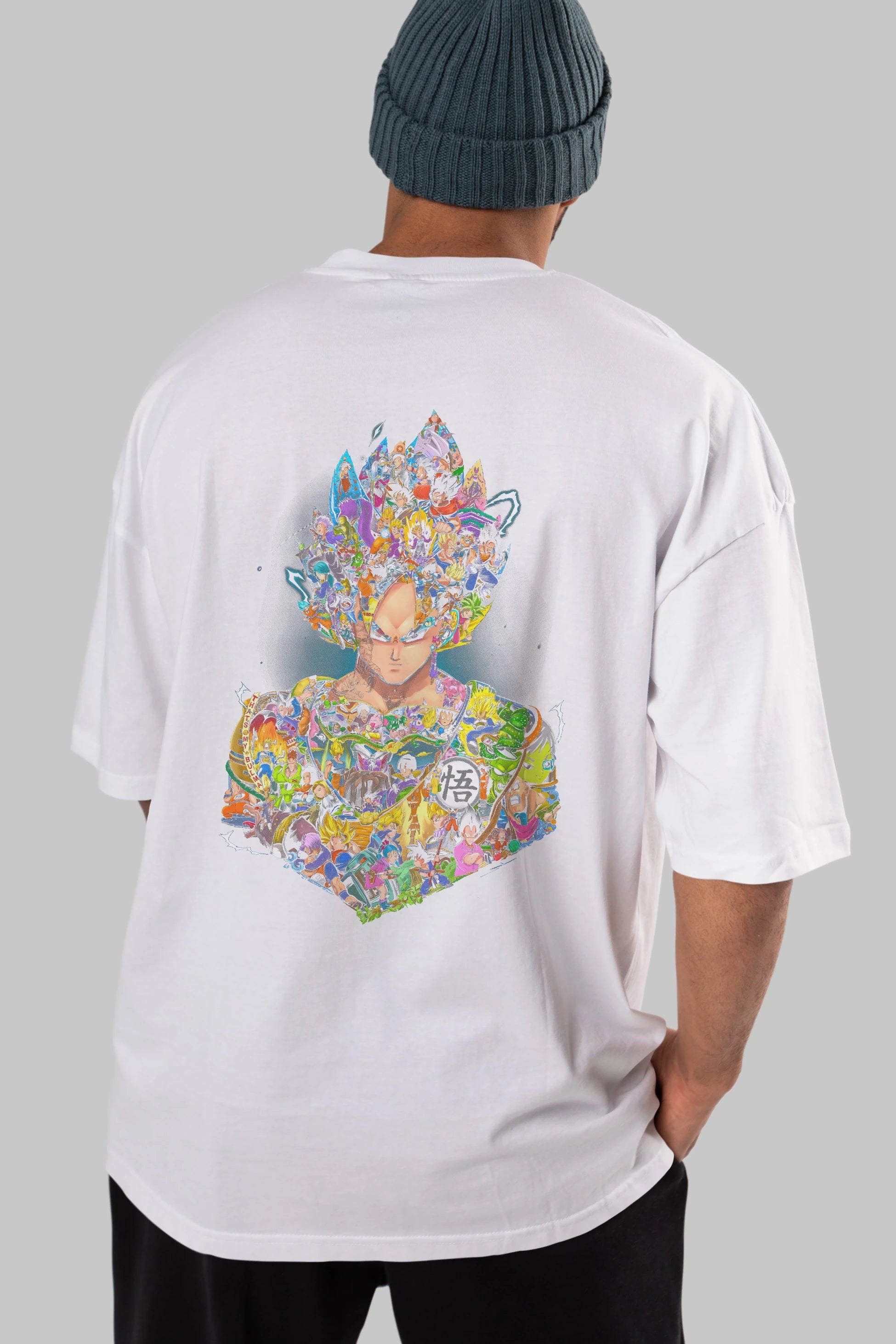 DRAGON BALL ART Anime Arka Baskılı Oversize t-shirt Erkek Kadın Unisex
