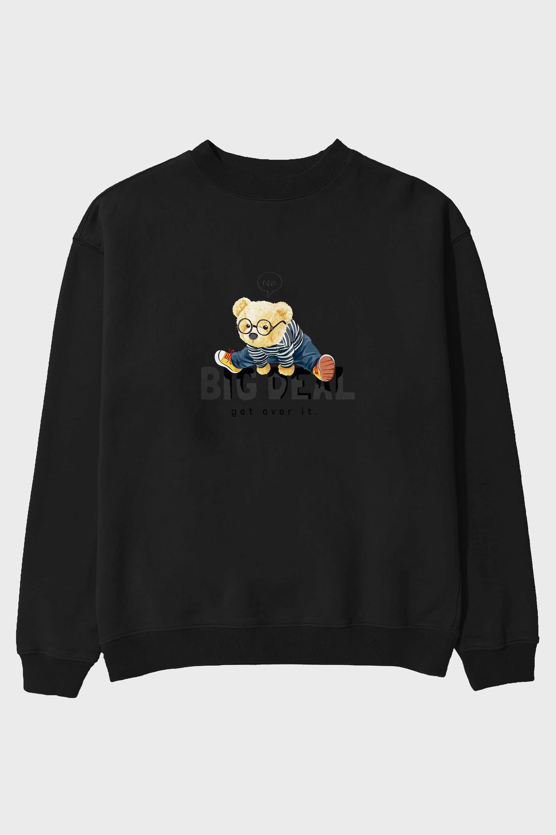 Teddy Bear Big Deal Ön Baskılı Oversize Sweatshirt Erkek Kadın Unisex