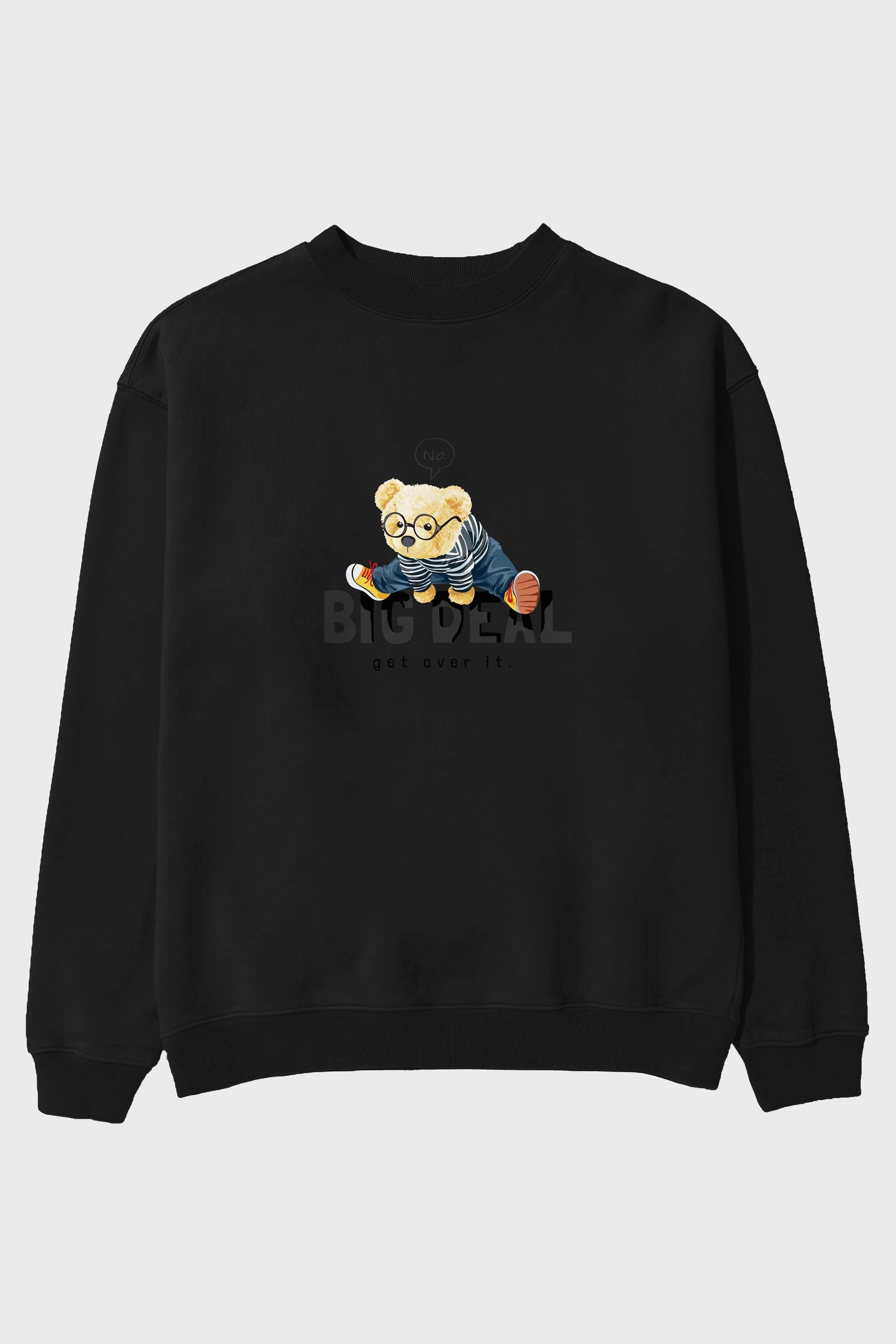 Teddy Bear Big Deal Ön Baskılı Oversize Sweatshirt Erkek Kadın Unisex