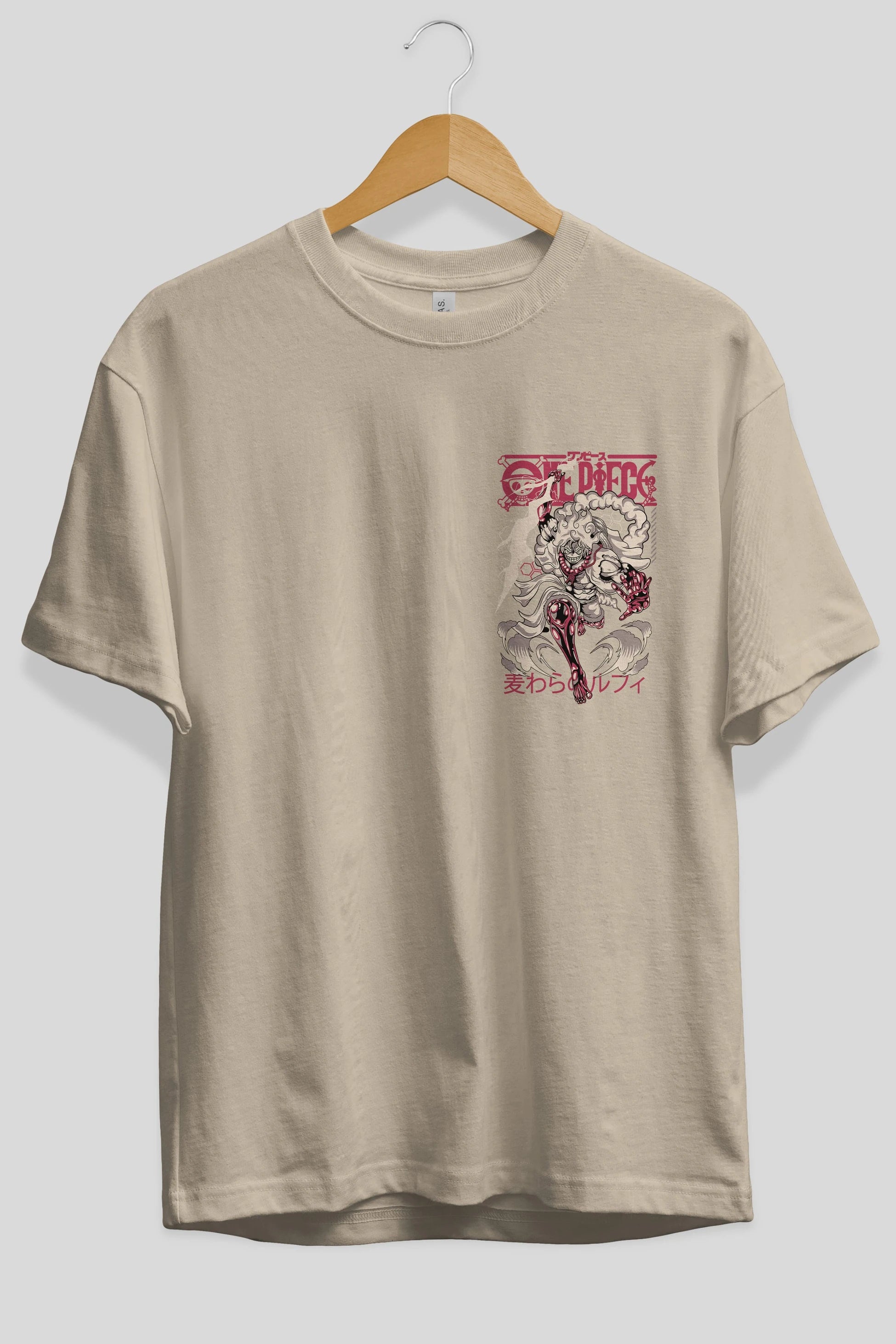 MONKEY D. LUFF-ONE PIECE 1 Ön Sol Baskılı Oversize t-shirt Erkek Kadın Unisex %100 Pamuk Bisiklet Yaka tişort