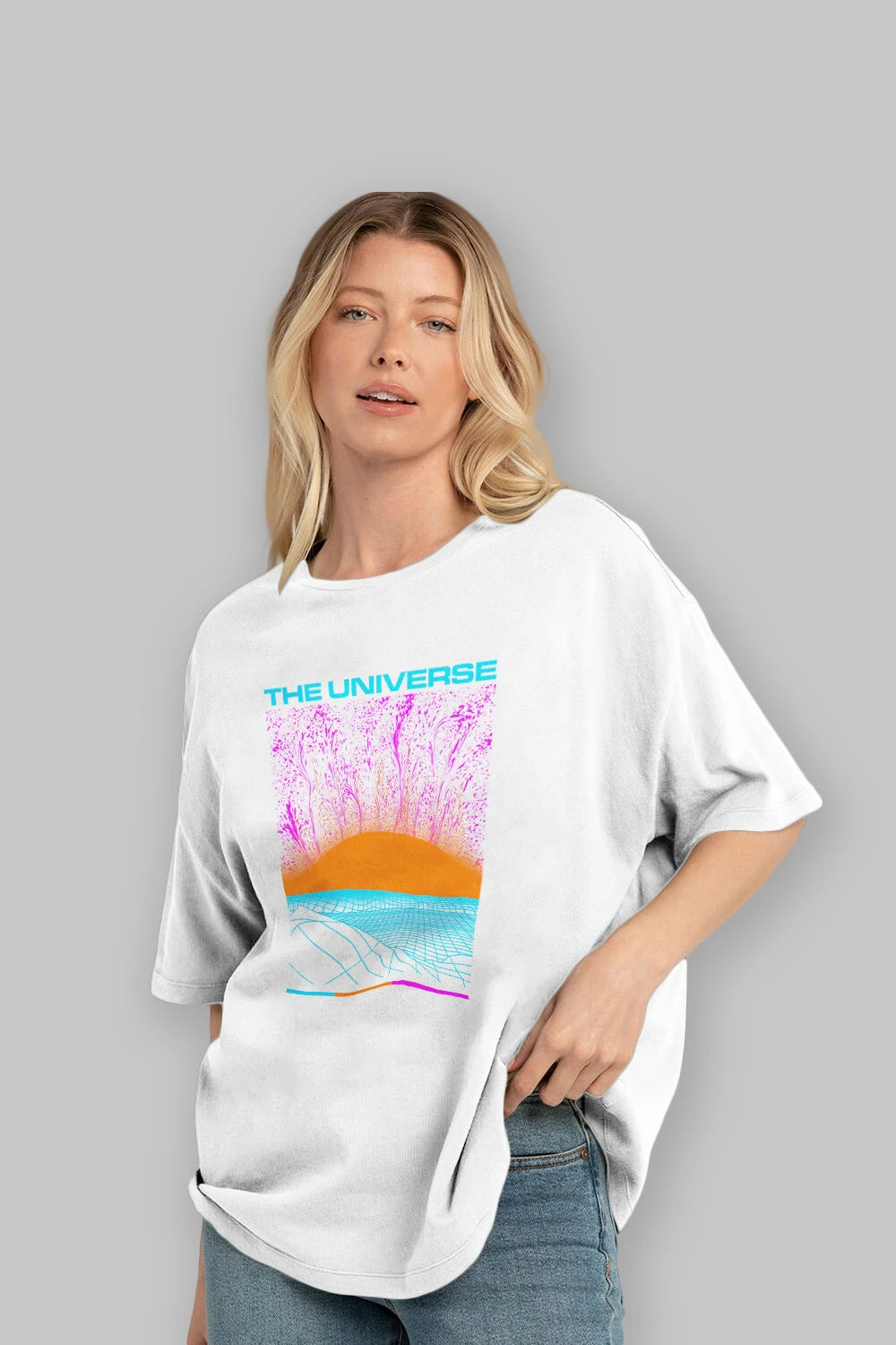 The Universe Ön Baskılı Oversize t-shirt Erkek Kadın Unisex