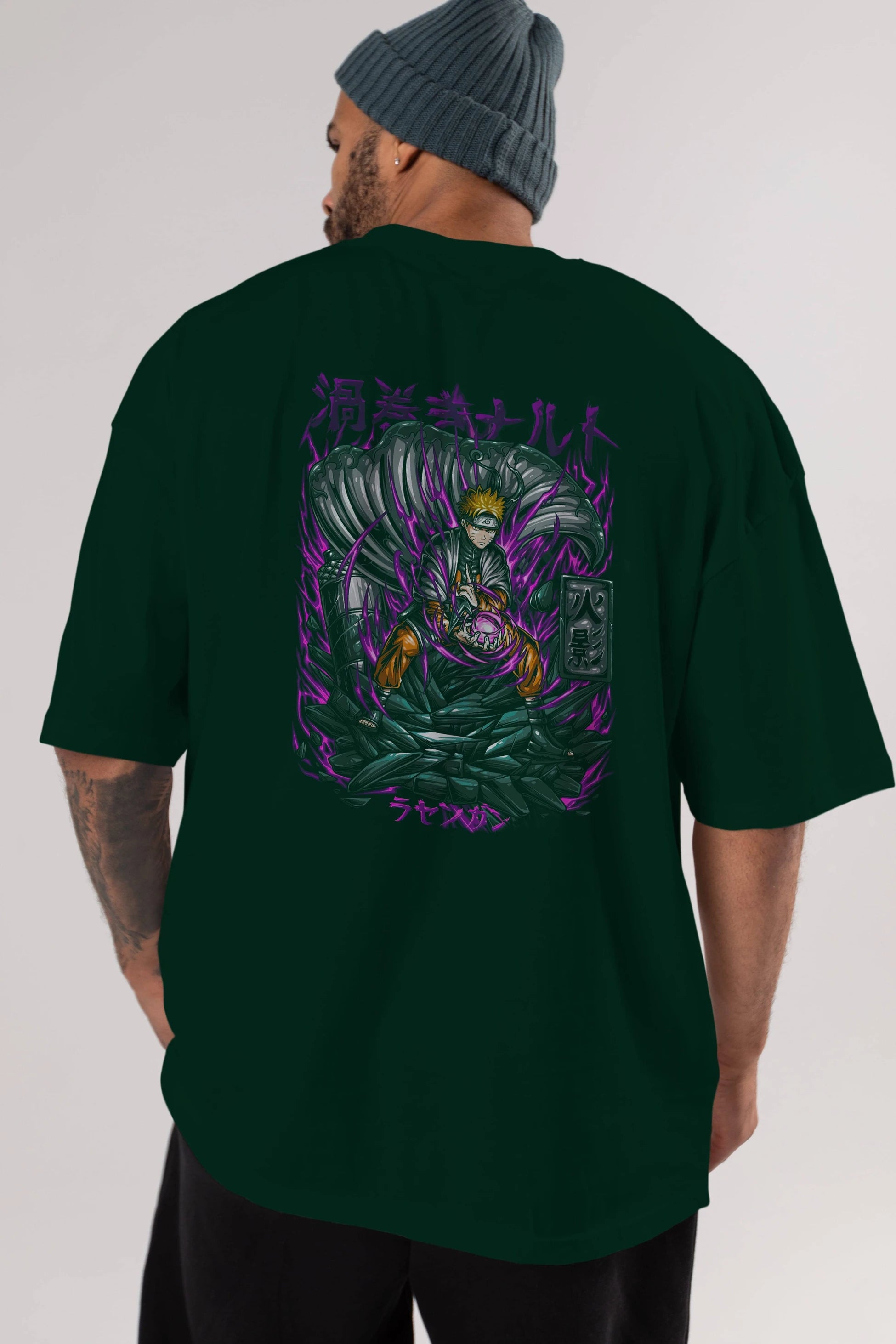 NARUTO Anime Arka Baskılı Oversize t-shirt Erkek Kadın Unisex