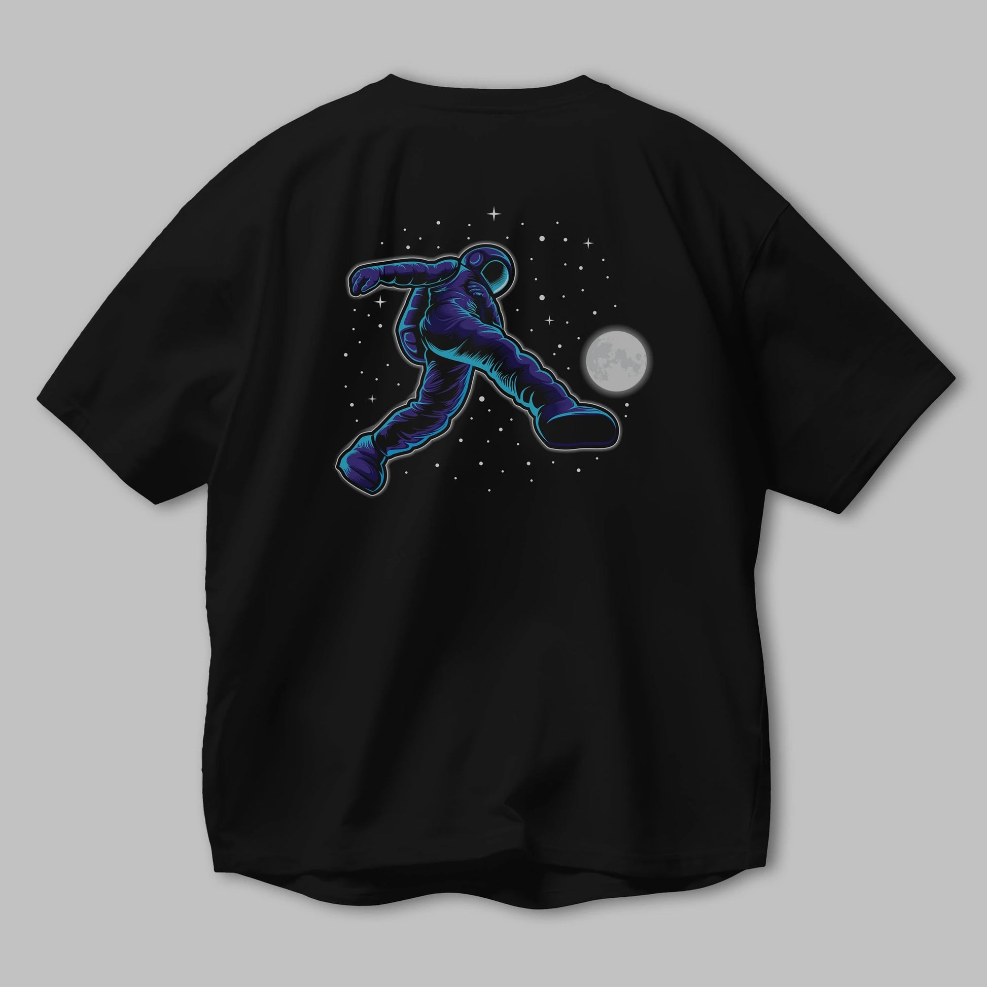 Astroball in Space Arka Baskılı Oversize t-shirt Erkek Kadın Unisex