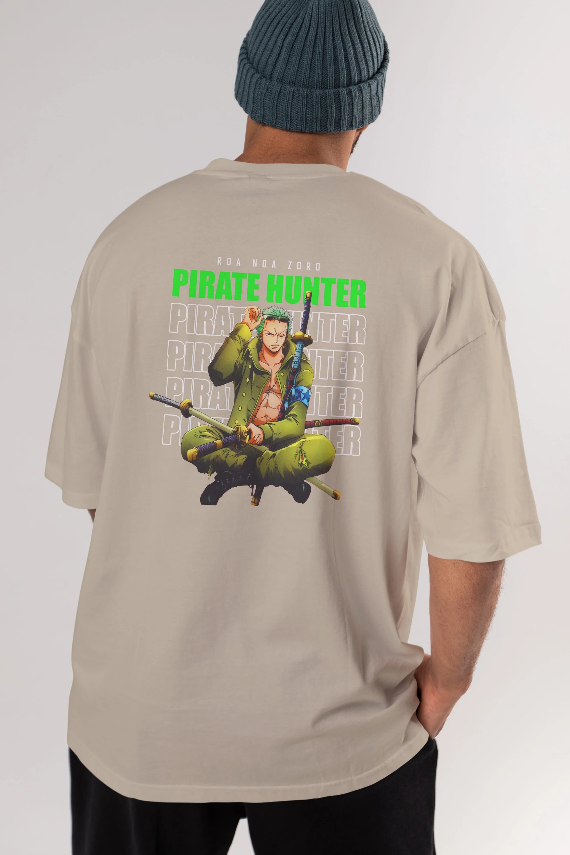 Roronoa Zoro 4 Anime Arka Baskılı Oversize t-shirt Erkek Kadın Unisex %100 pamuk tişort