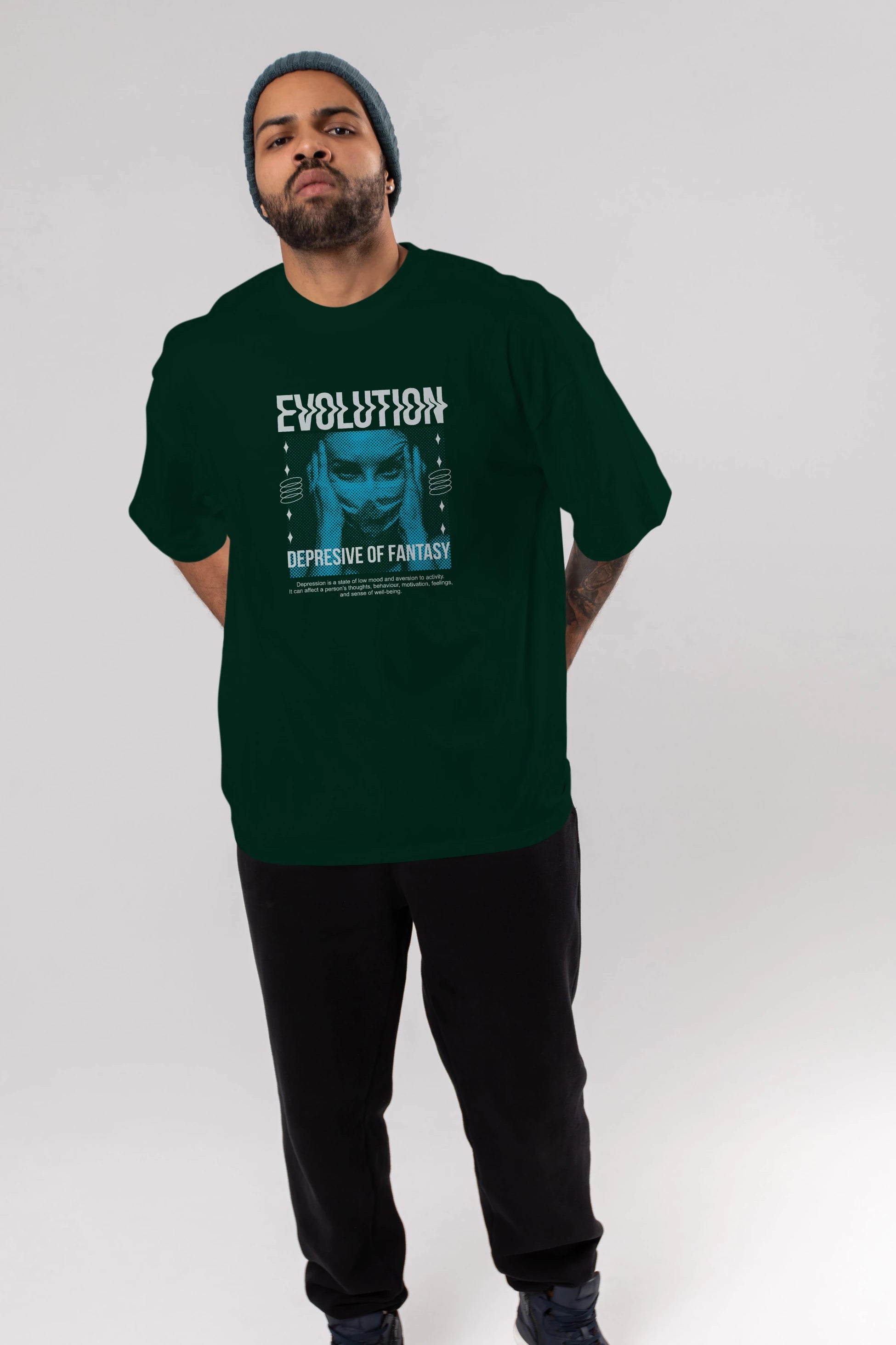 Evolution Ön Baskılı Oversize t-shirt Erkek Kadın Unisex