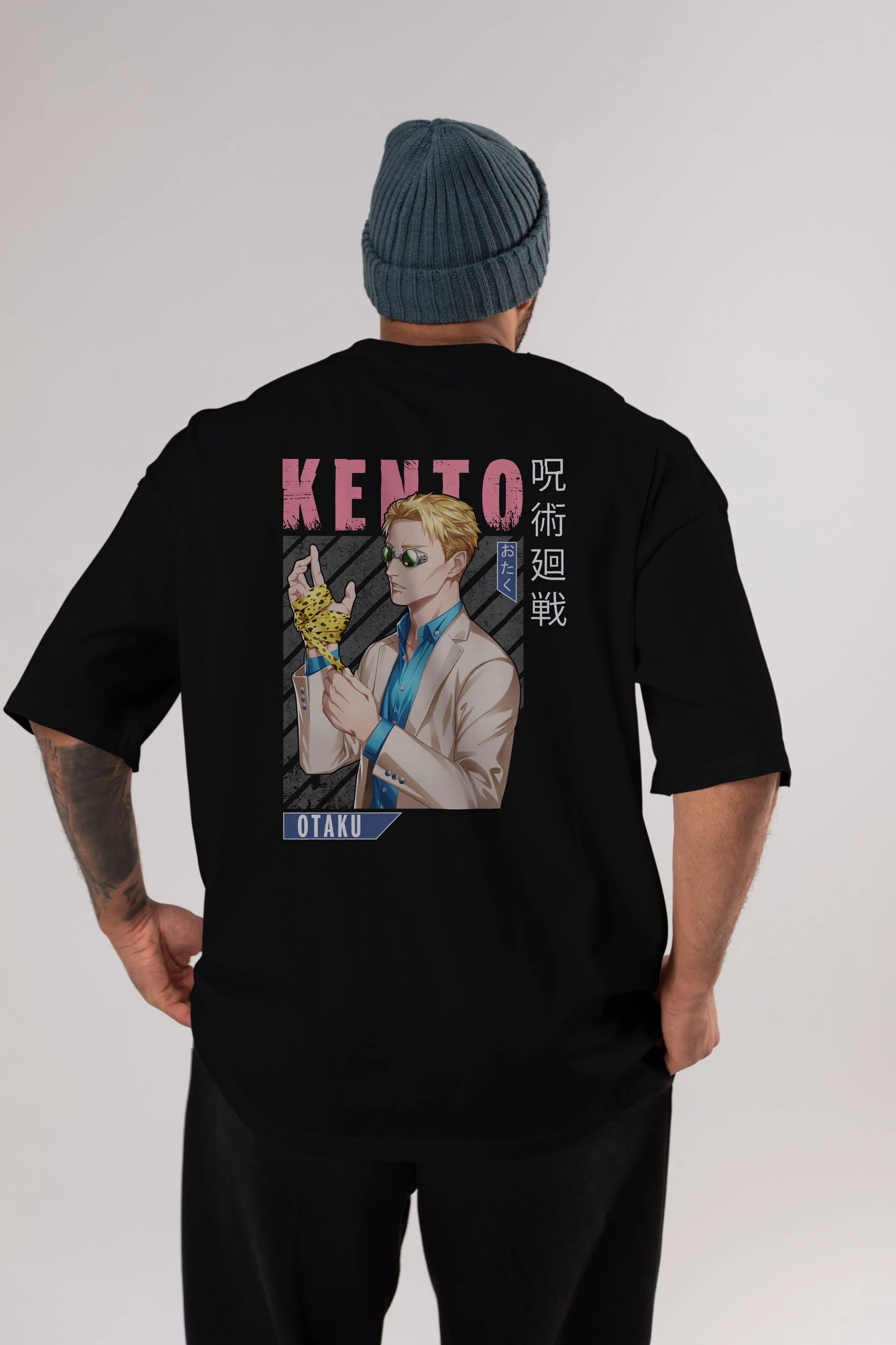 Kento Nanami Anime Arka Baskılı Oversize t-shirt Erkek Kadın Unisex