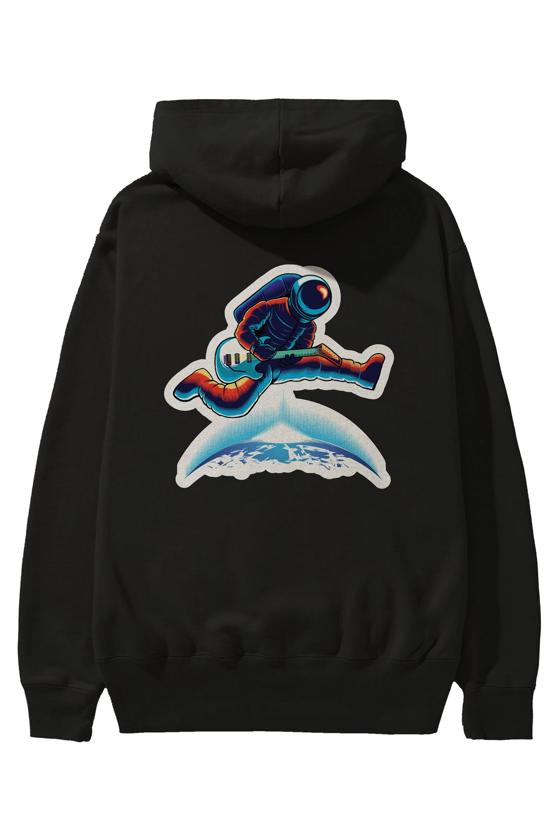 Astroguitar Sticker Arka Baskılı Hoodie Oversize Kapüşonlu Sweatshirt Erkek Kadın Unisex