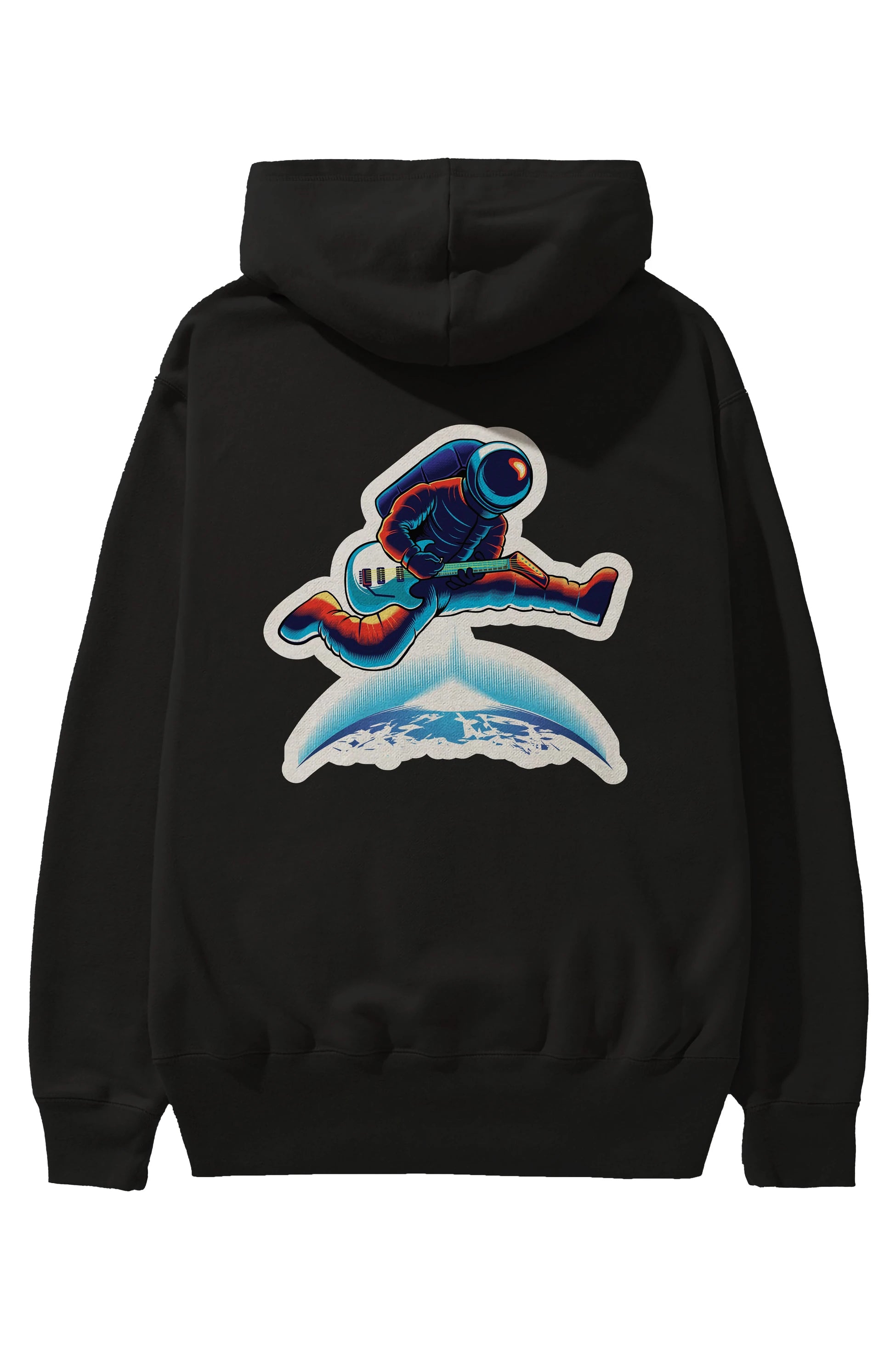 Astroguitar Sticker Arka Baskılı Hoodie Oversize Kapüşonlu Sweatshirt Erkek Kadın Unisex