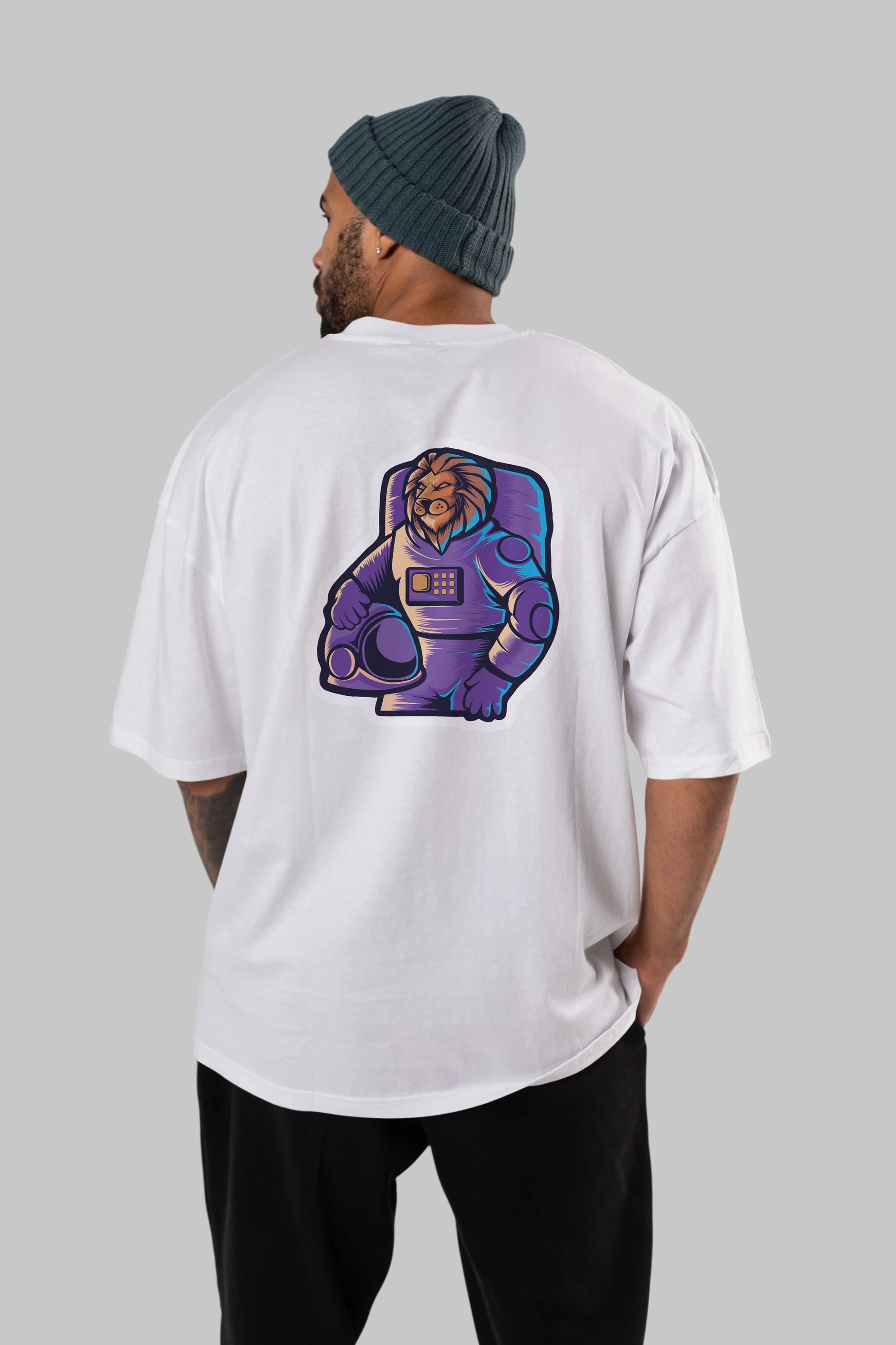 Astroking Sticker Arka Baskılı Oversize t-shirt Erkek Kadın Unisex