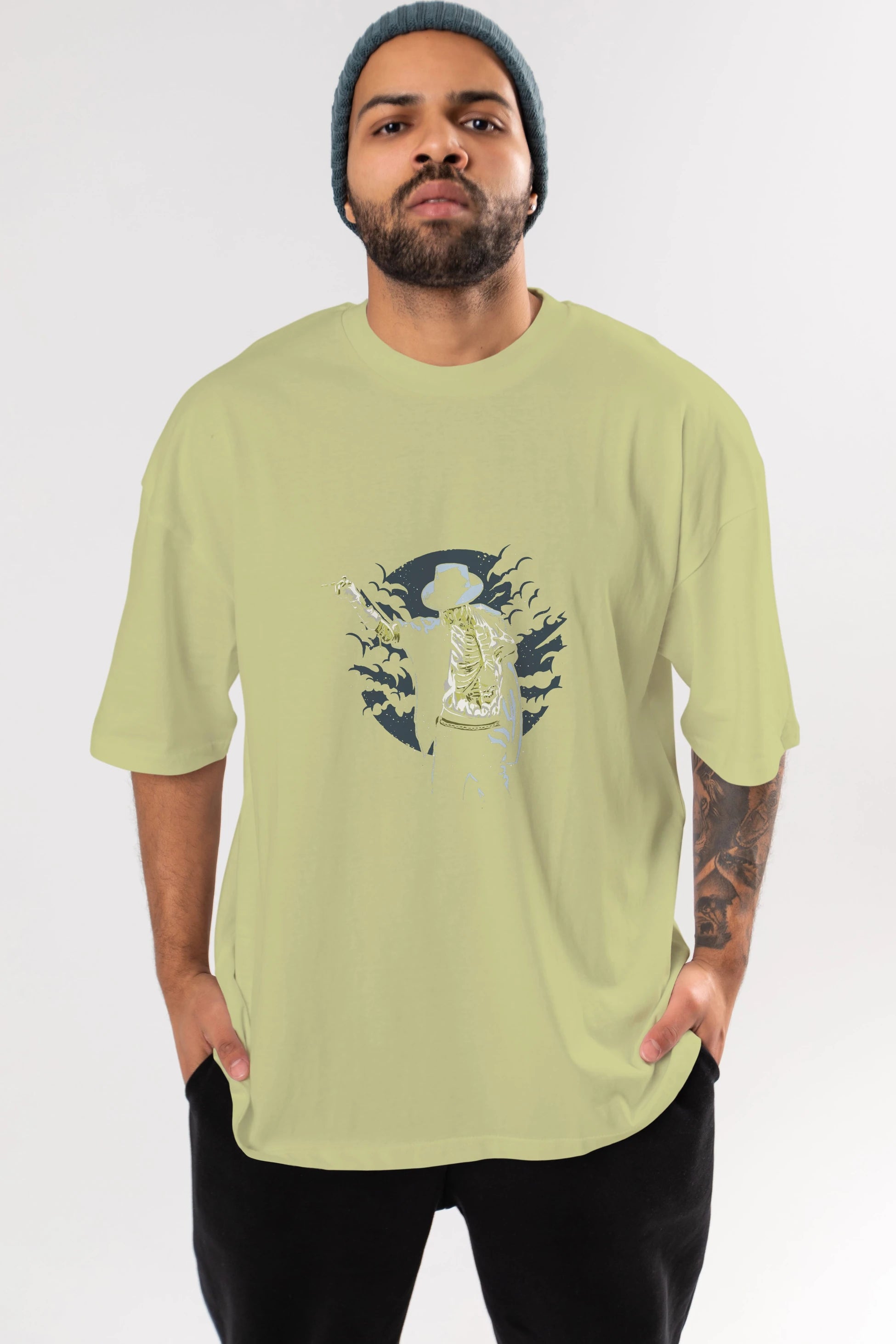 Zombie Pop Ön Baskılı Oversize t-shirt Erkek Kadın Unisex %100 Pamuk tişort